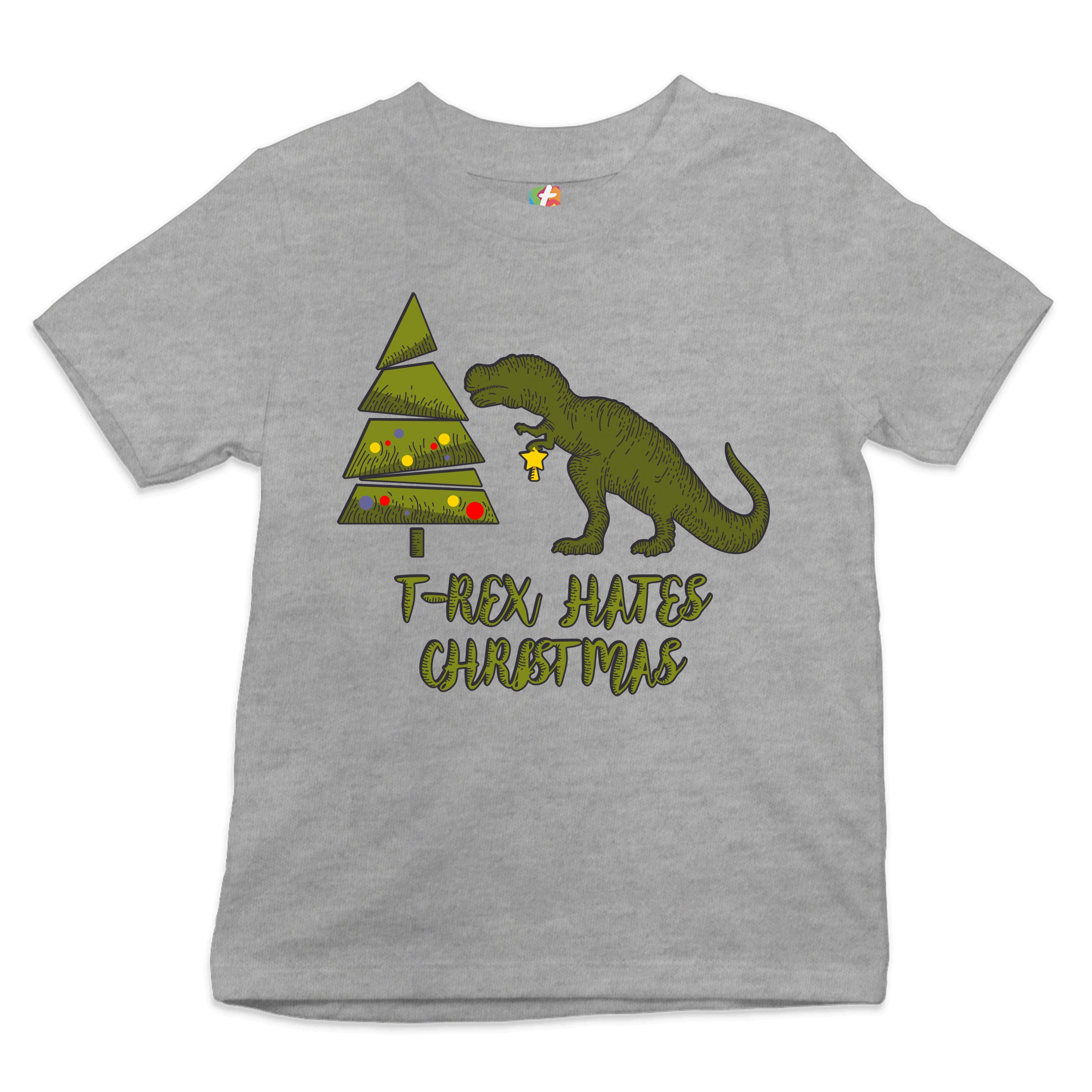 T-Rex Hates Christmas Youth T-shirt Funny Dinosaur Xmas Eve Festive Kids - Picture 10 of 29