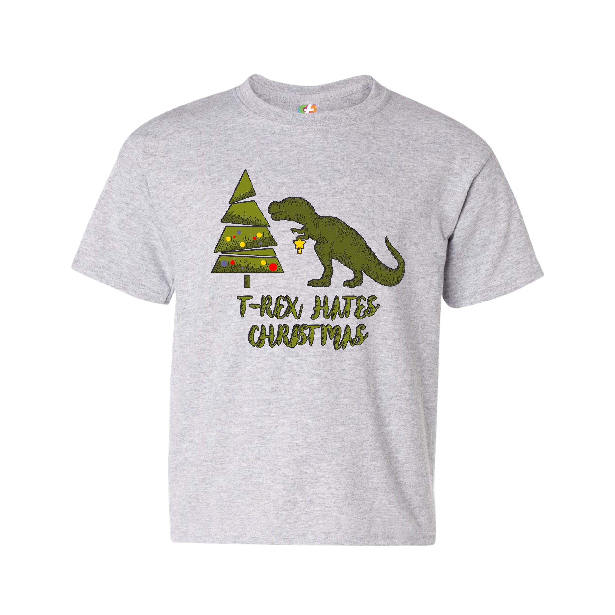 T-Rex Hates Christmas Youth T-shirt Funny Dinosaur Xmas Eve Festive Kids - Picture 11 of 29