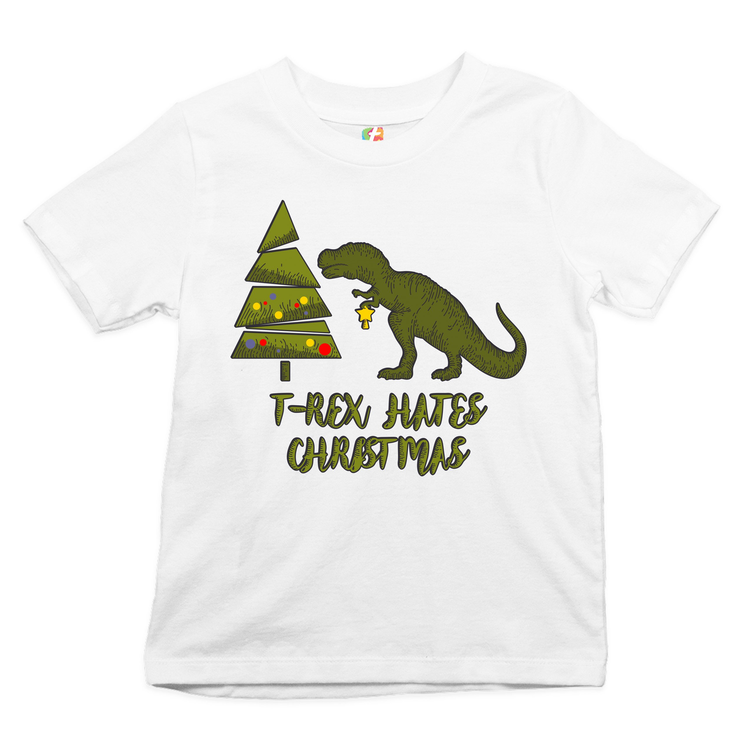 T-Rex Hates Christmas Youth T-shirt Funny Dinosaur Xmas Eve Festive Kids - Picture 14 of 29