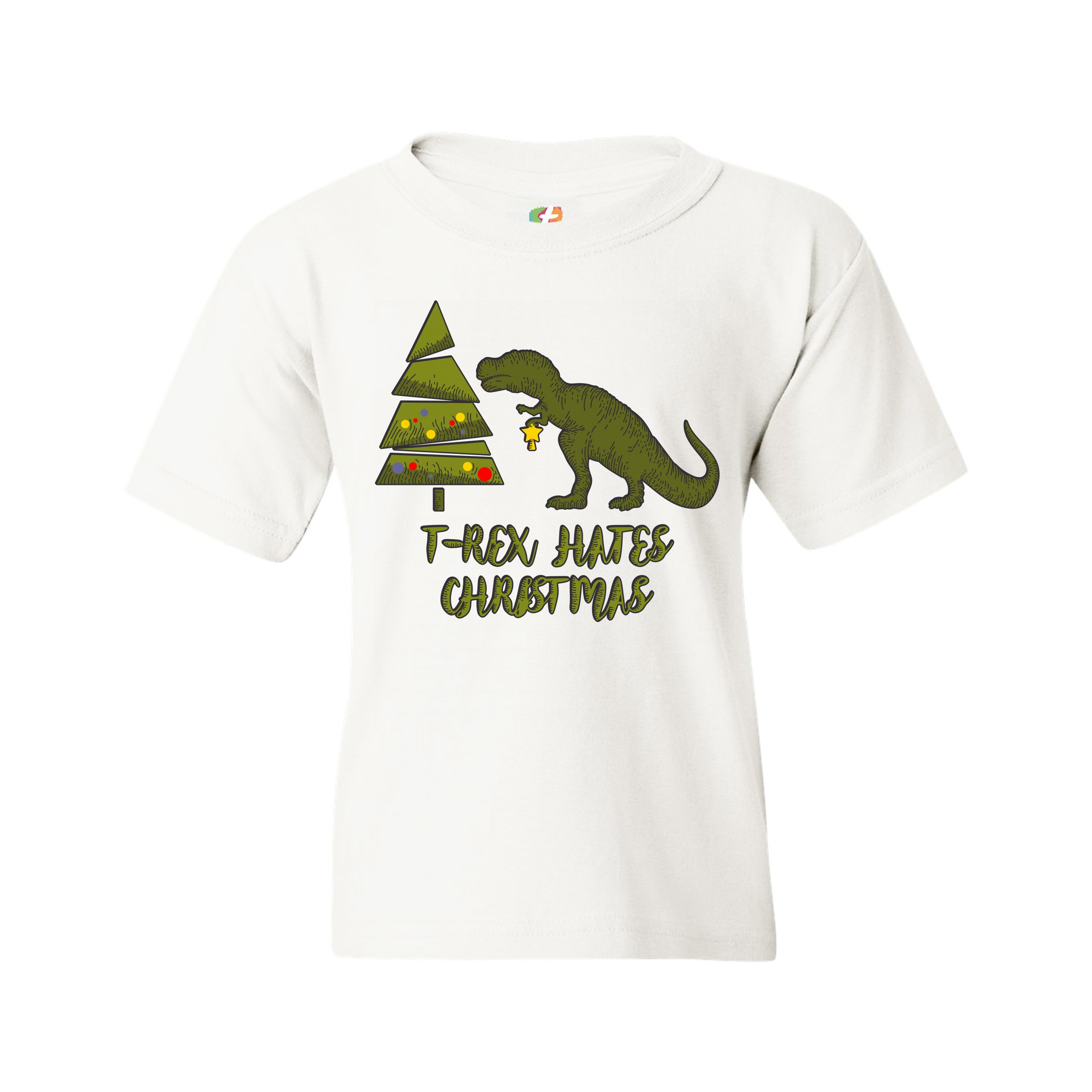 T-Rex Hates Christmas Youth T-shirt Funny Dinosaur Xmas Eve Festive Kids - Picture 15 of 29