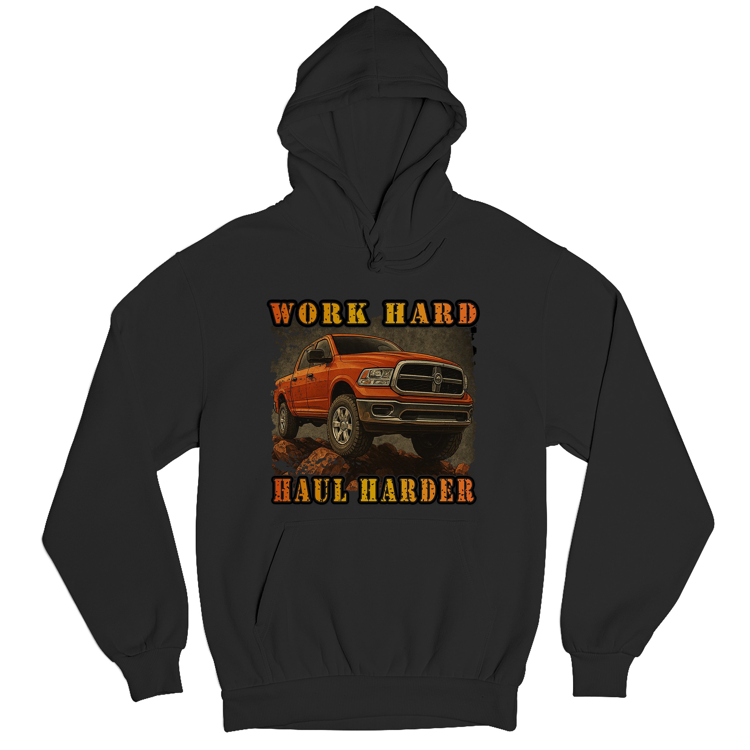 Work Hard Haul Harder Unisex Hoodie American Pickup Truck Offroad 4x4 - Picture 6 of 57