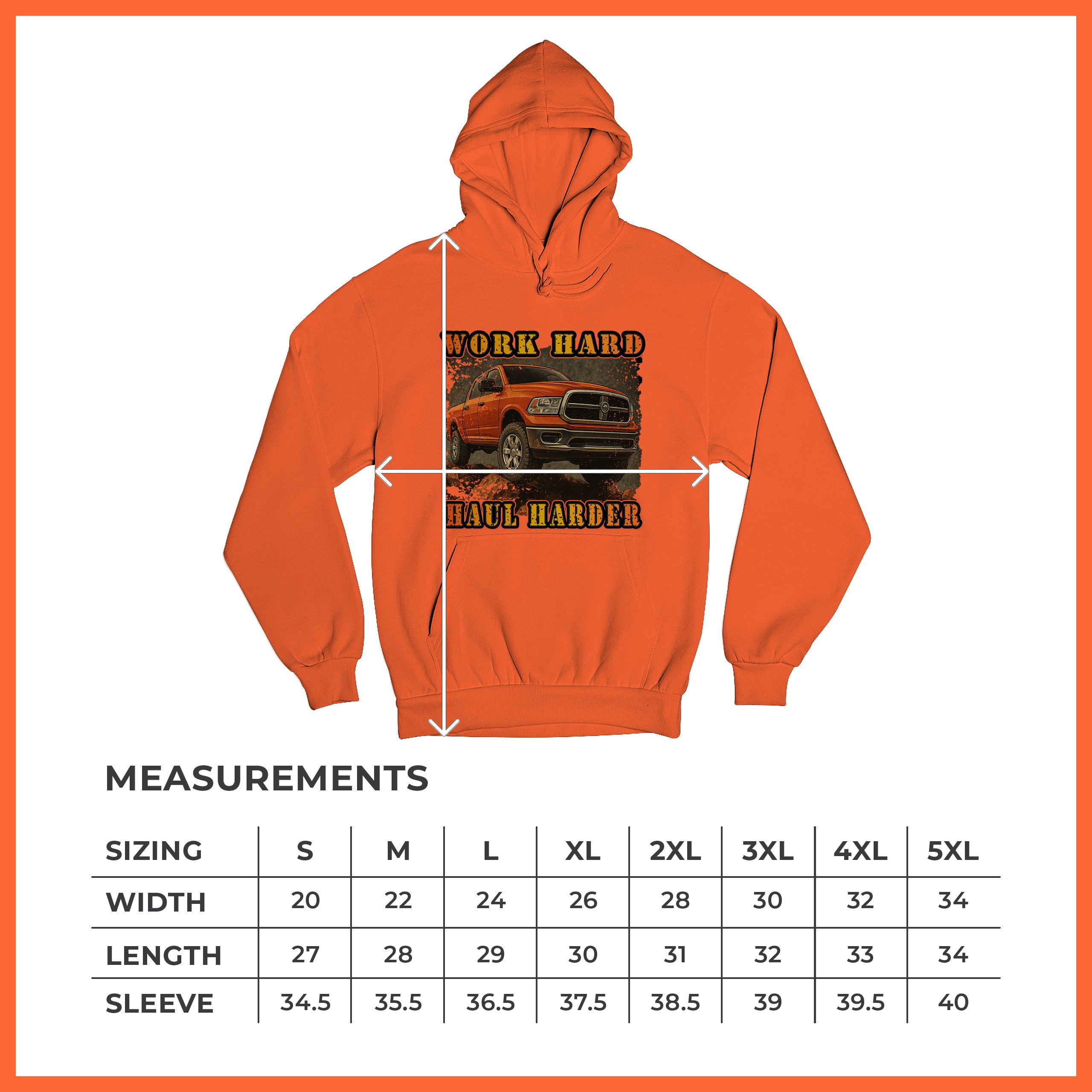 Work Hard Haul Harder Unisex Hoodie American Pickup Truck Offroad 4x4 - Picture 22 of 57