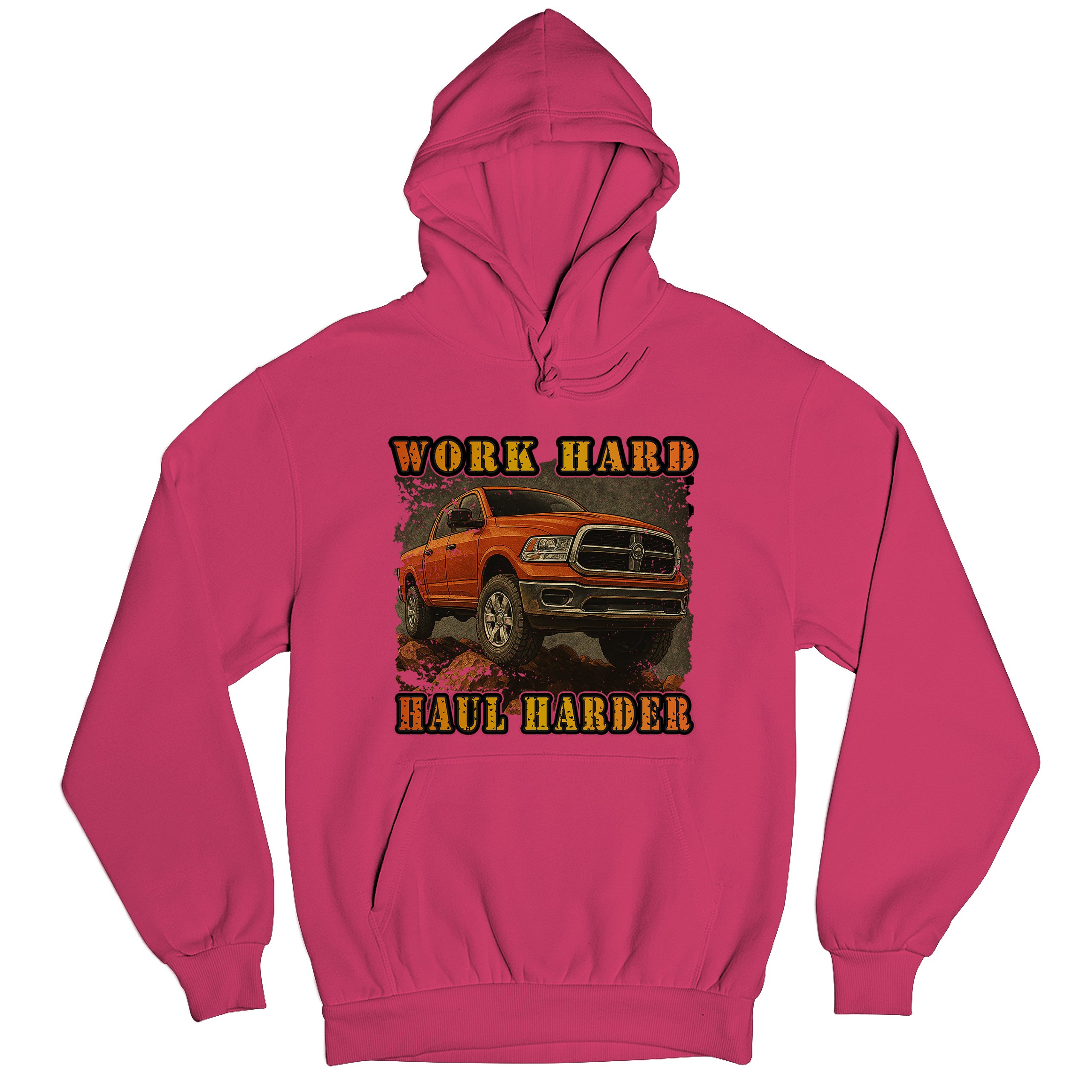 Work Hard Haul Harder Unisex Hoodie American Pickup Truck Offroad 4x4 - Picture 55 of 57
