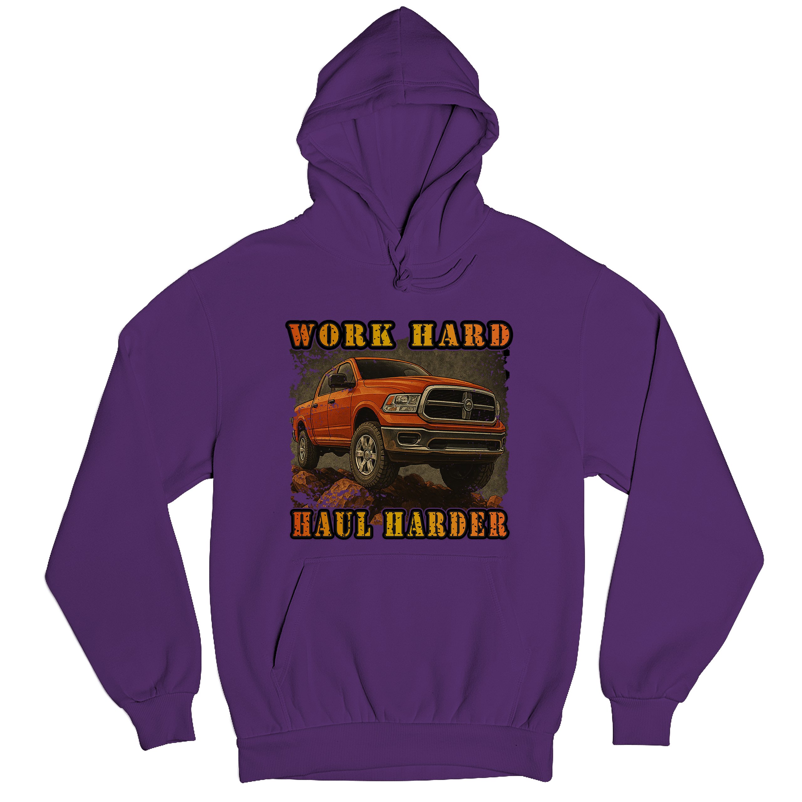 Work Hard Haul Harder Unisex Hoodie American Pickup Truck Offroad 4x4 - Picture 27 of 57