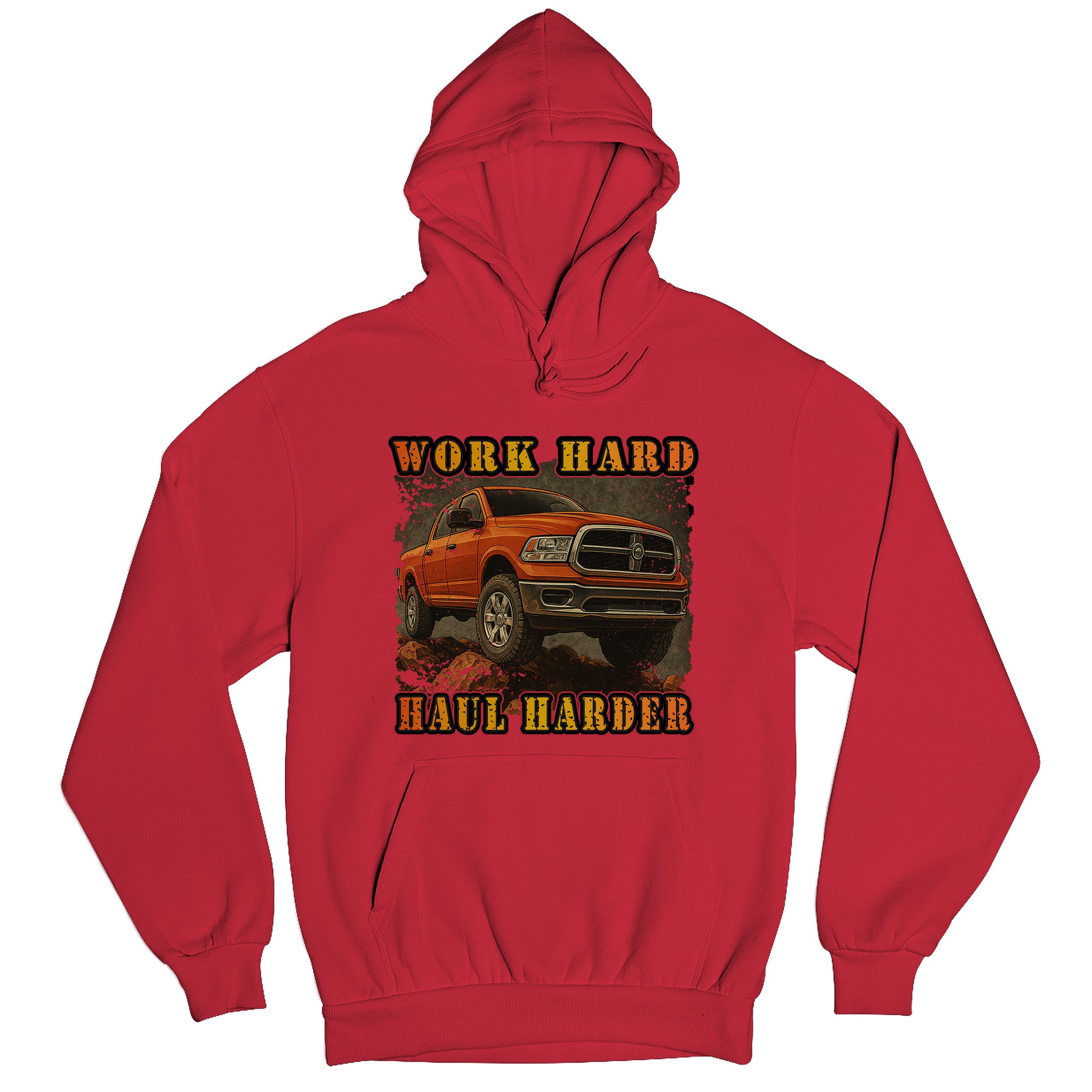 Work Hard Haul Harder Unisex Hoodie American Pickup Truck Offroad 4x4 - Picture 34 of 57