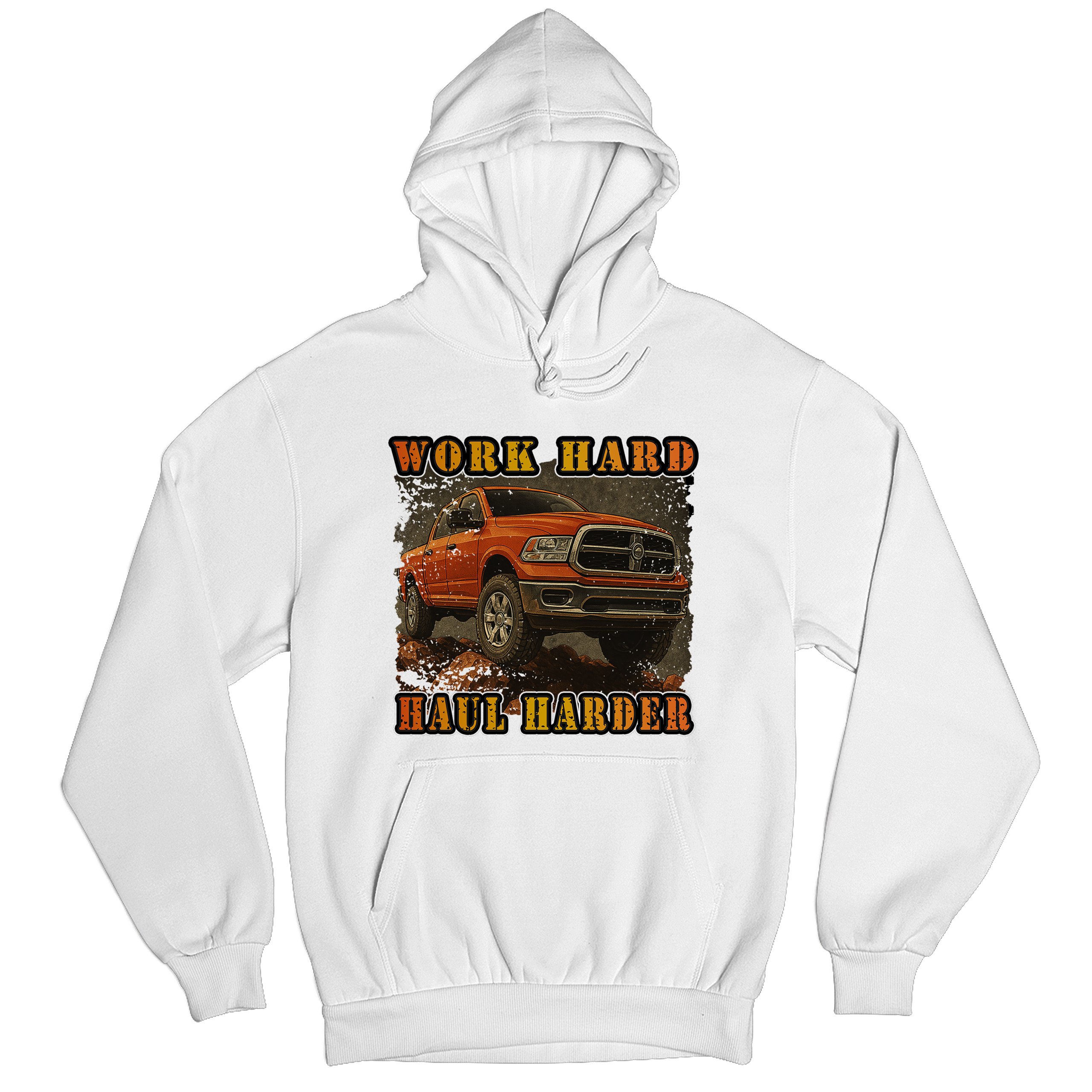 Work Hard Haul Harder Unisex Hoodie American Pickup Truck Offroad 4x4 - Picture 41 of 57