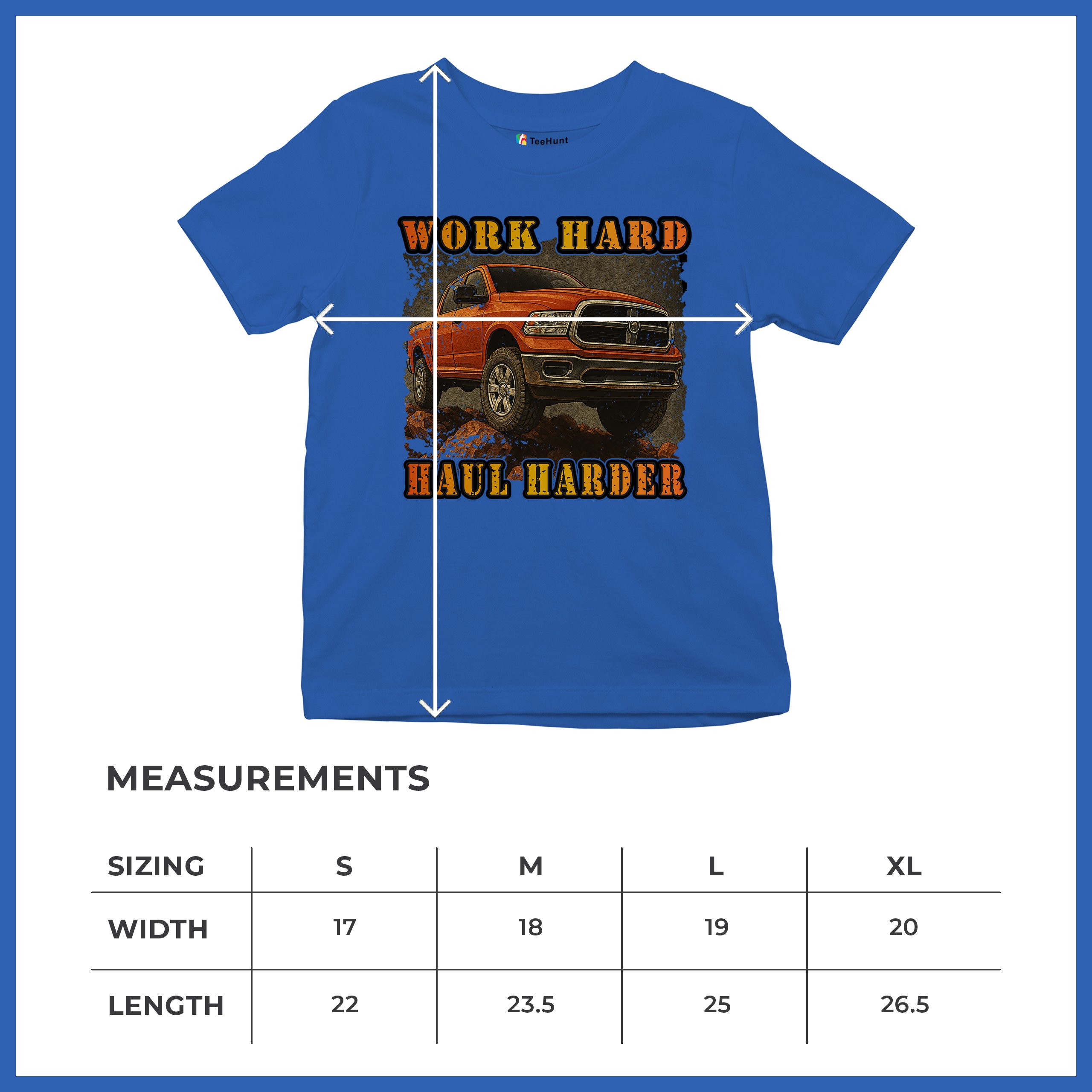 Work Hard Haul Harder Youth T-shirt American Pickup Truck Offroad 4x4 Kids - Picture 43 of 50