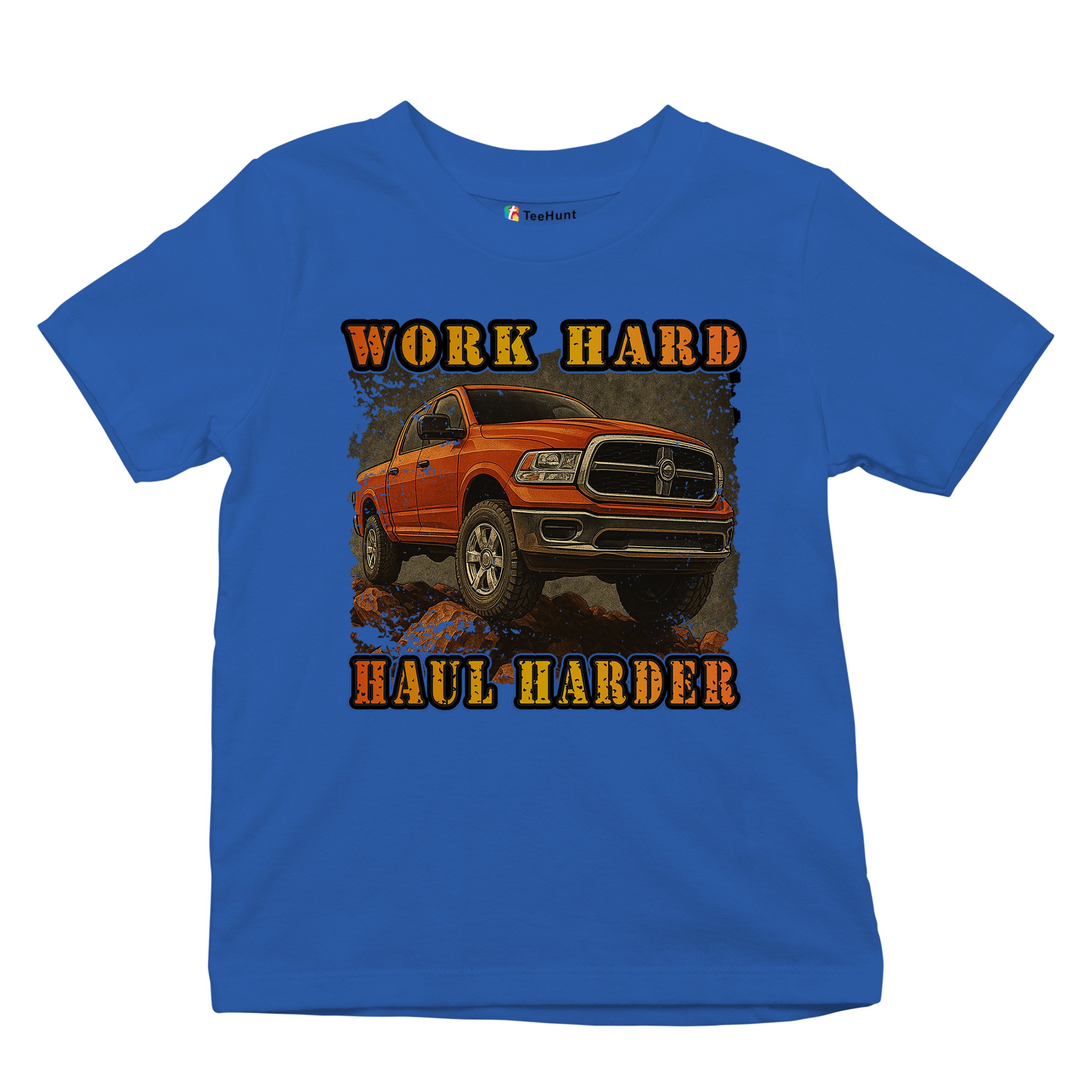 Work Hard Haul Harder Youth T-shirt American Pickup Truck Offroad 4x4 Kids - Picture 41 of 50
