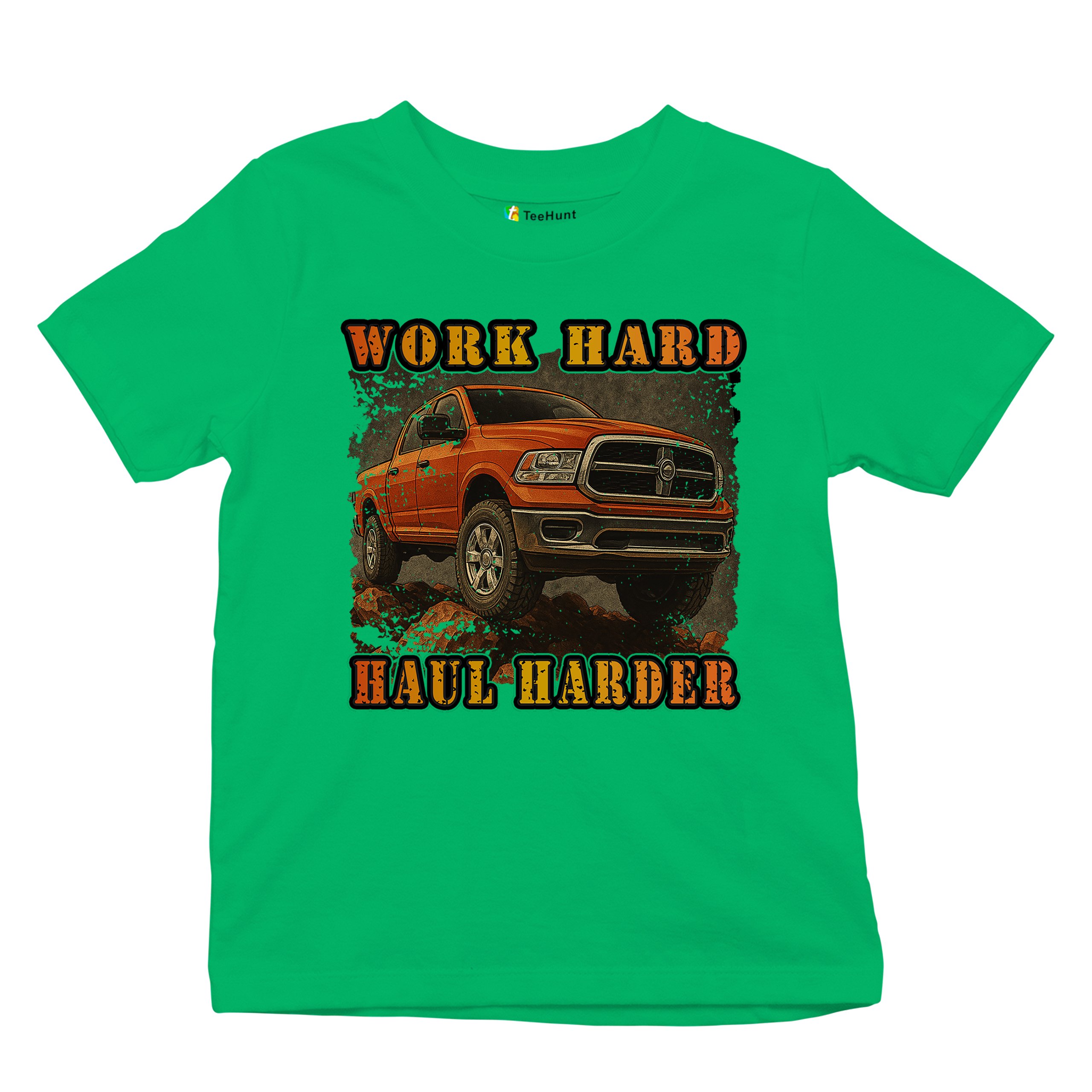 Work Hard Haul Harder Youth T-shirt American Pickup Truck Offroad 4x4 Kids - Picture 34 of 50