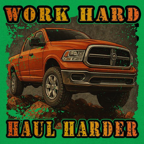 Work Hard Haul Harder Youth T-shirt American Pickup Truck Offroad 4x4 Kids - Picture 32 of 50