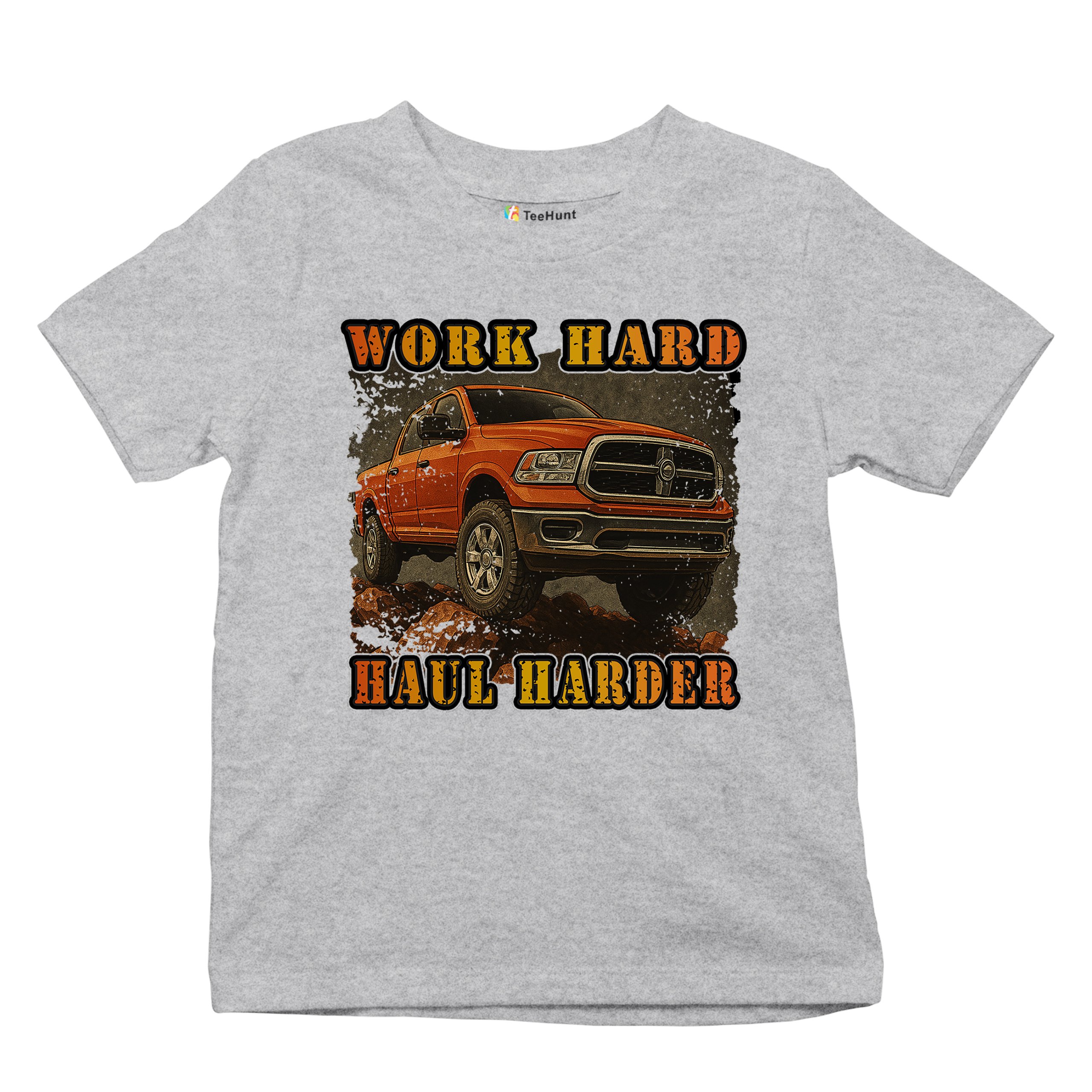 Work Hard Haul Harder Youth T-shirt American Pickup Truck Offroad 4x4 Kids - Picture 13 of 50