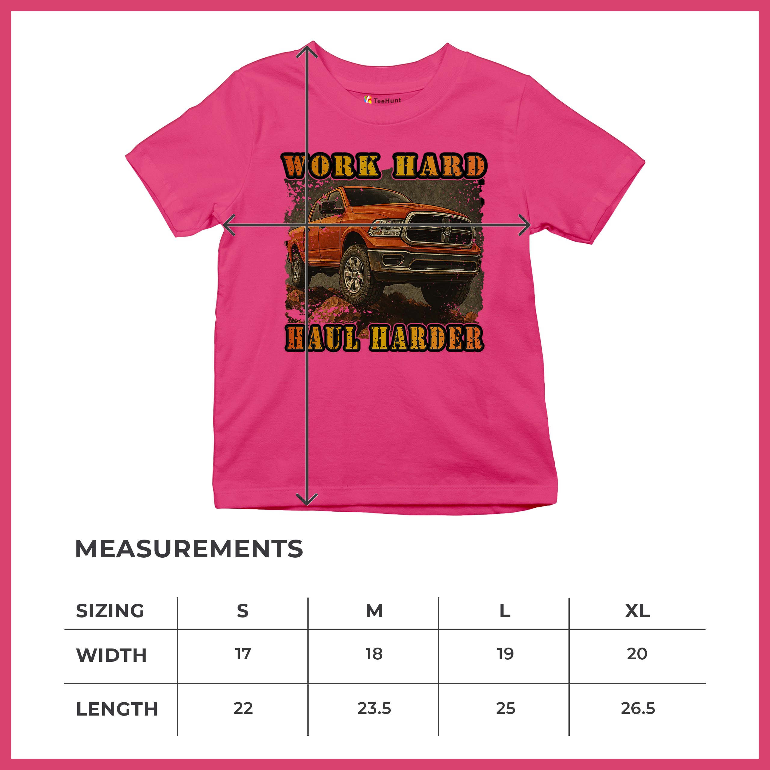 Work Hard Haul Harder Youth T-shirt American Pickup Truck Offroad 4x4 Kids - Picture 50 of 50