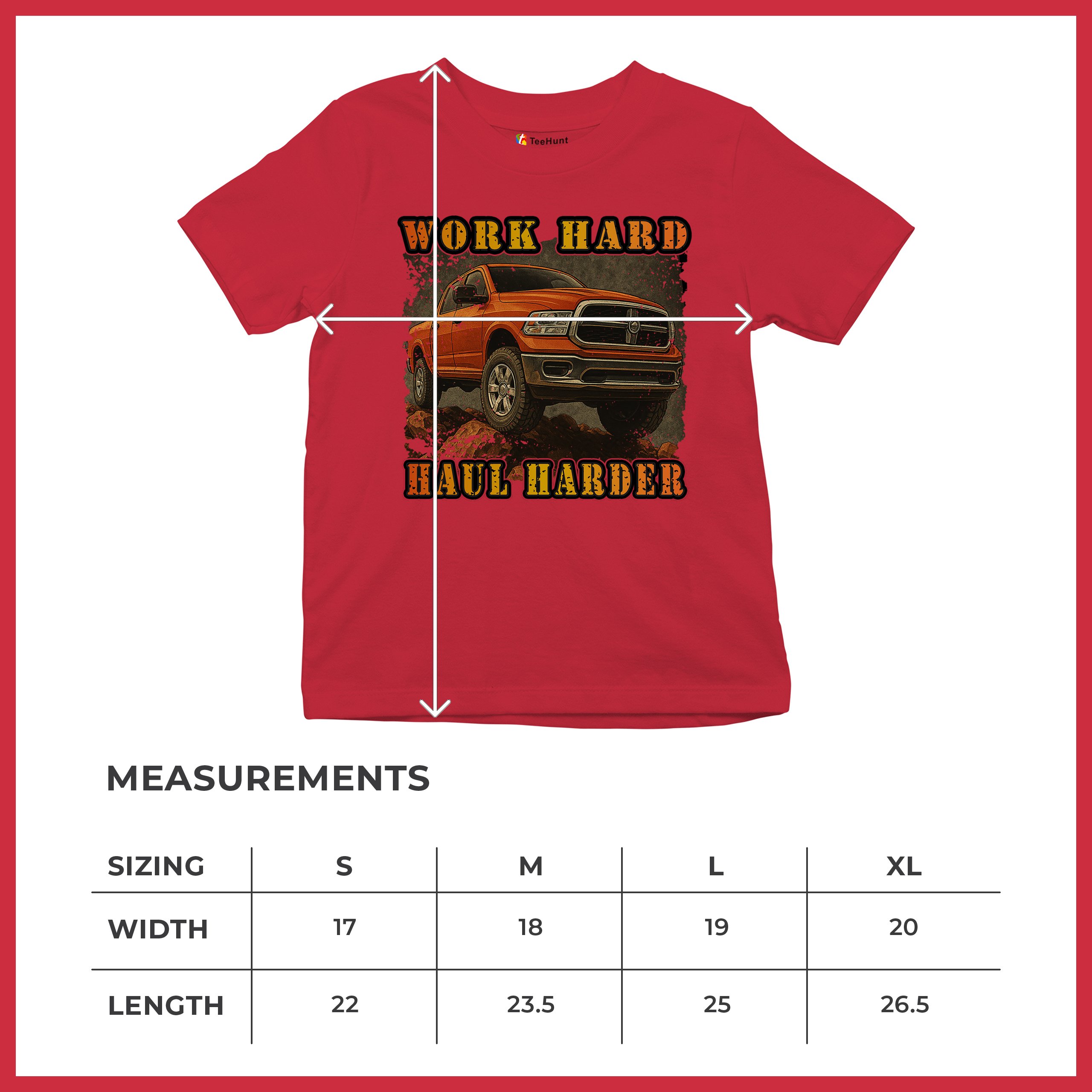 Work Hard Haul Harder Youth T-shirt American Pickup Truck Offroad 4x4 Kids - Picture 22 of 50