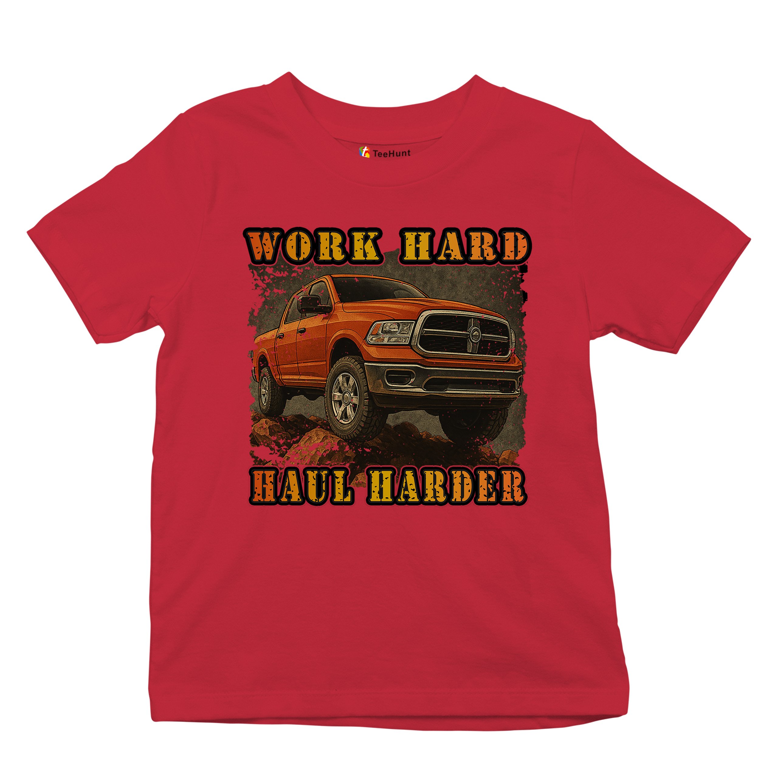 Work Hard Haul Harder Youth T-shirt American Pickup Truck Offroad 4x4 Kids - Picture 20 of 50