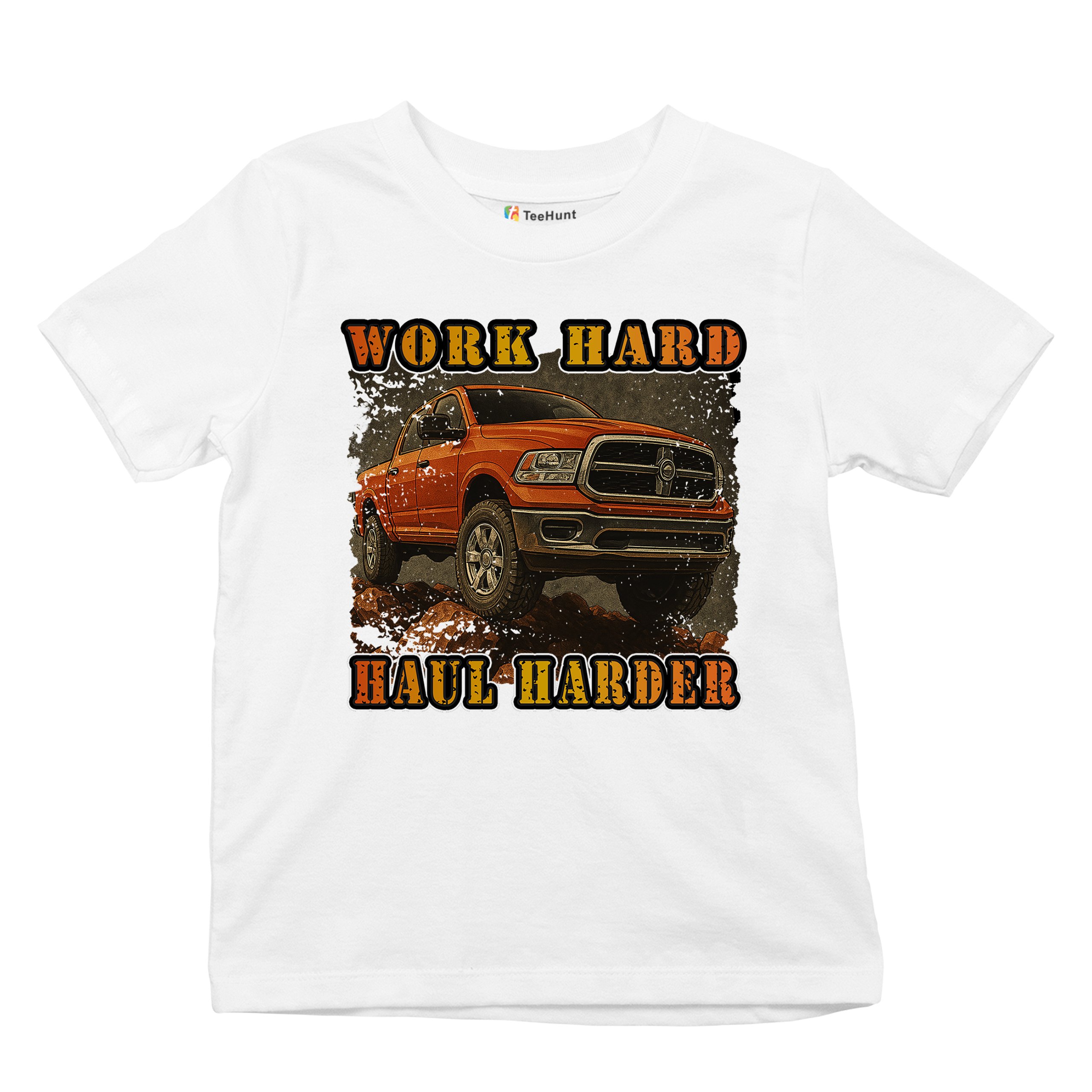 Work Hard Haul Harder Youth T-shirt American Pickup Truck Offroad 4x4 Kids - Picture 27 of 50