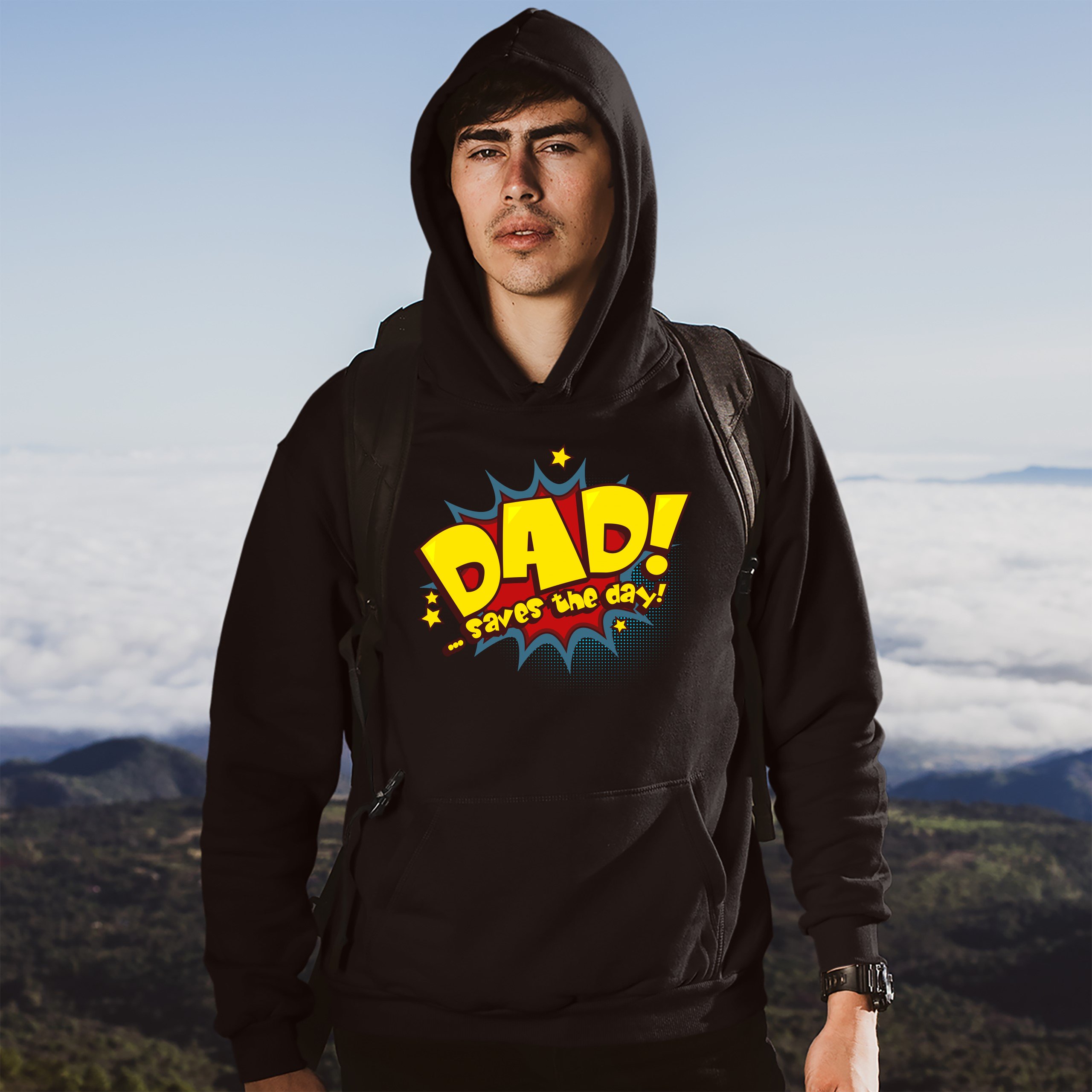 Dad Saves the Day! Sweatshirt Father's Day World's Greatest Dad Hoodie - Picture 5 of 29