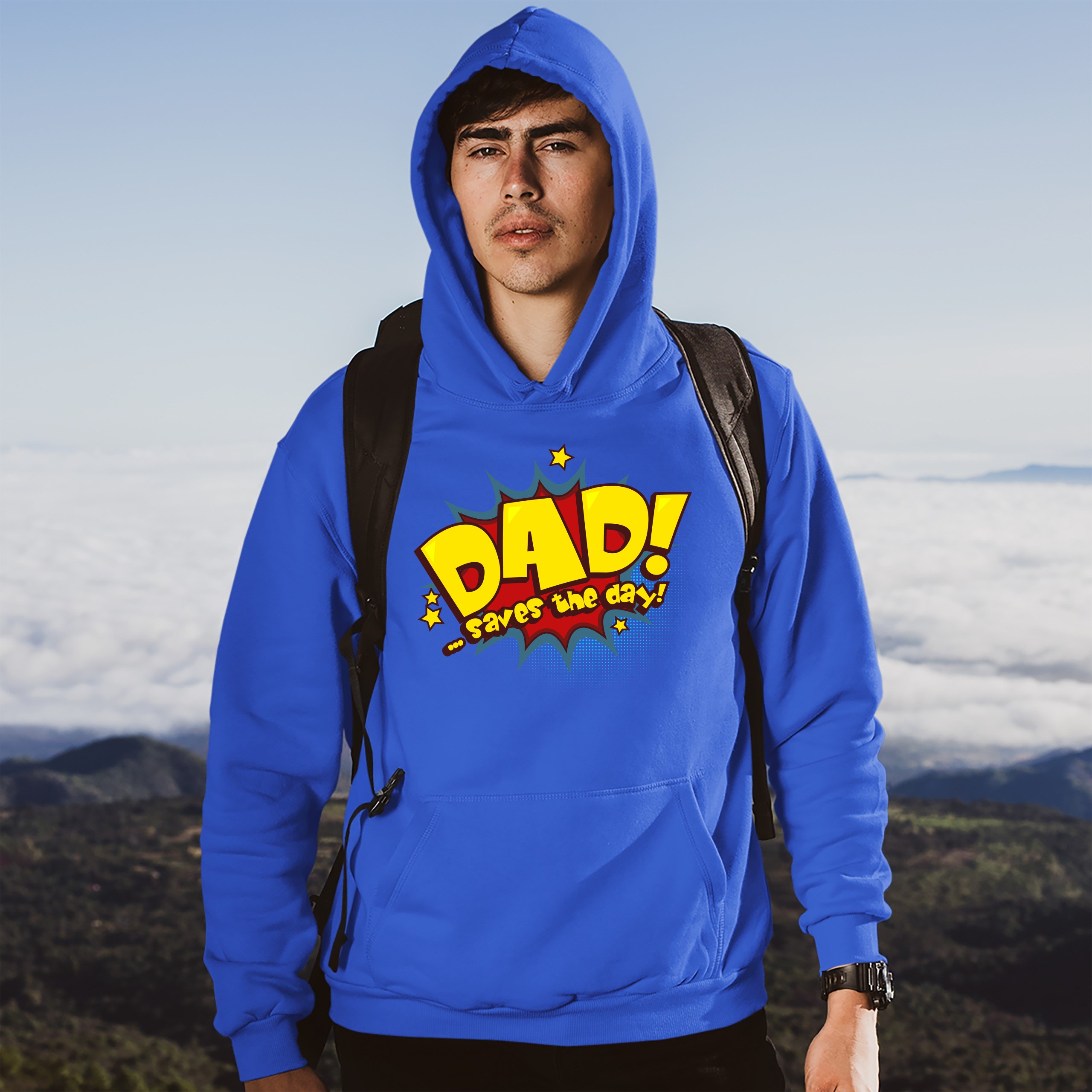 Dad Saves the Day! Sweatshirt Father's Day World's Greatest Dad Hoodie - Picture 25 of 29