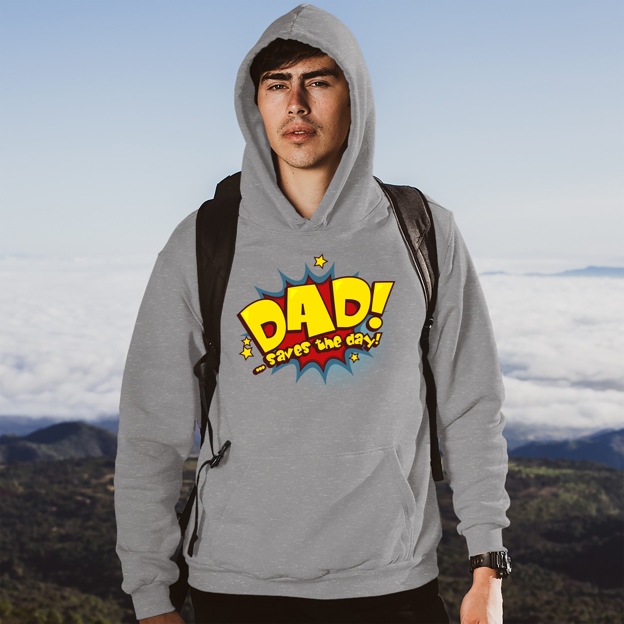 Dad Saves the Day! Sweatshirt Father's Day World's Greatest Dad Hoodie - Picture 9 of 29