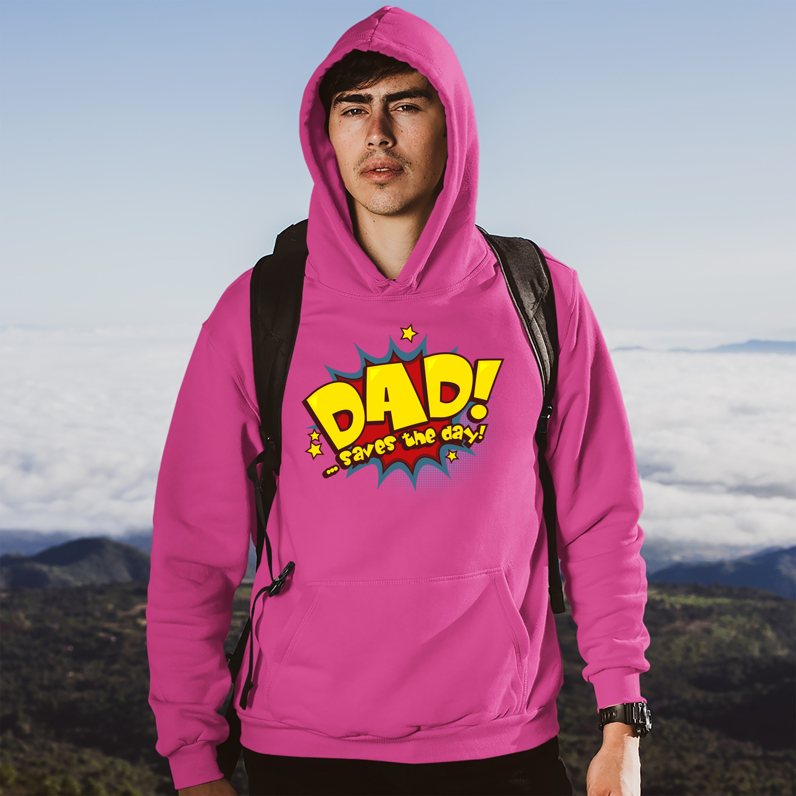 Dad Saves the Day! Sweatshirt Father's Day World's Greatest Dad Hoodie - Picture 29 of 29