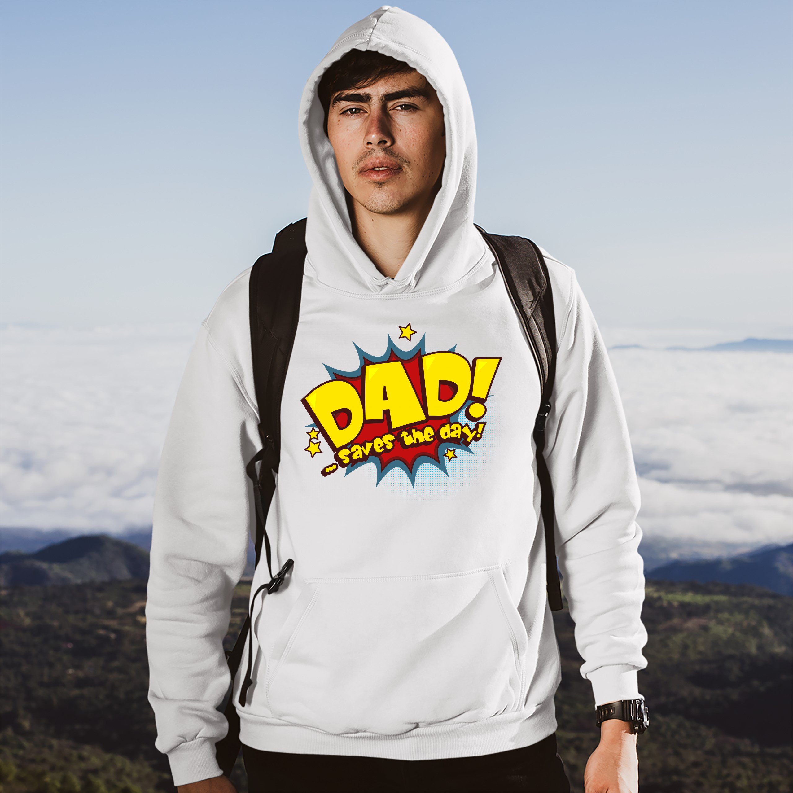 Dad Saves the Day! Sweatshirt Father's Day World's Greatest Dad Hoodie - Picture 21 of 29