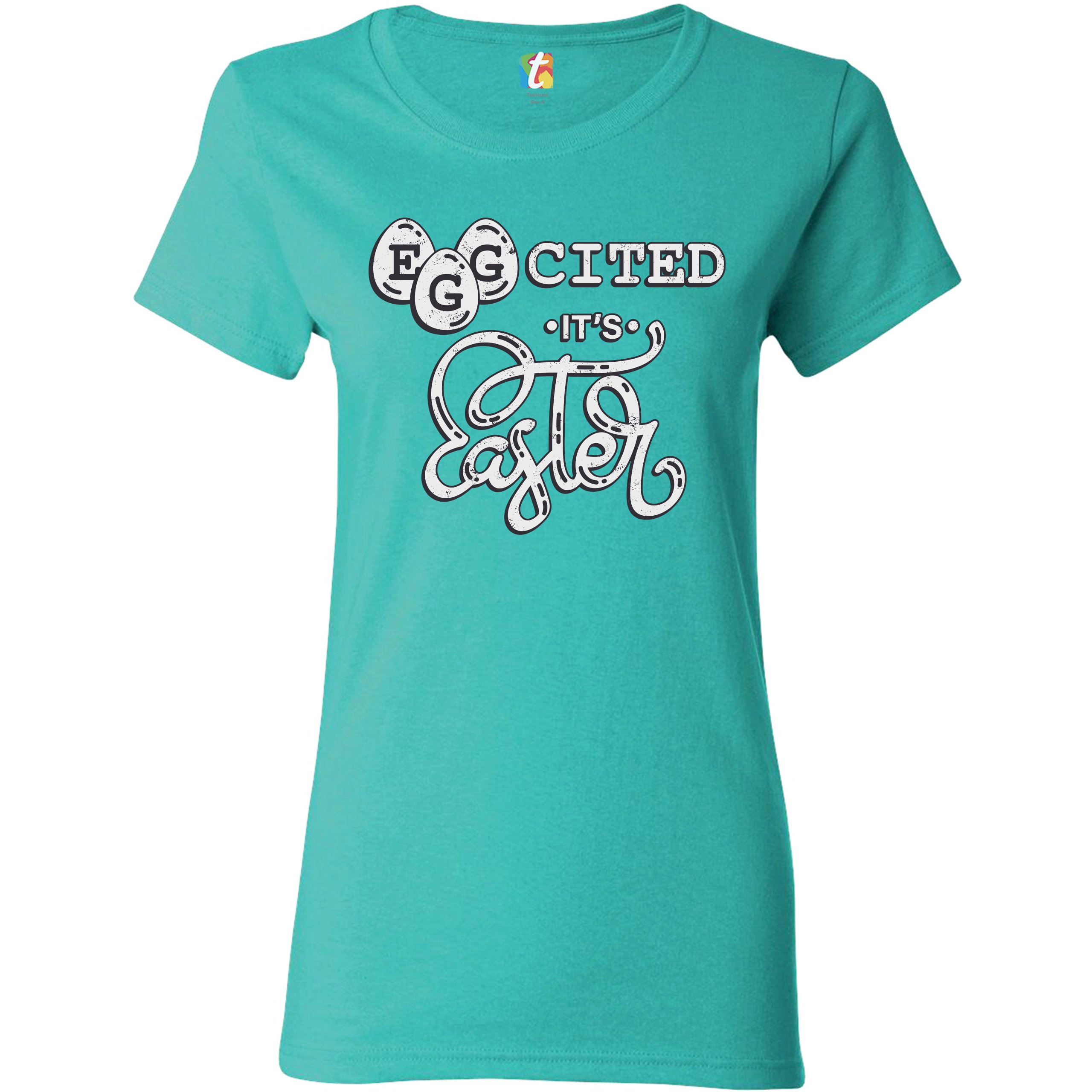 Eggcited It's Easter T-Shirt Happy Easter Egg Hunt Jesus Christ Women's Tee - Picture 37 of 49