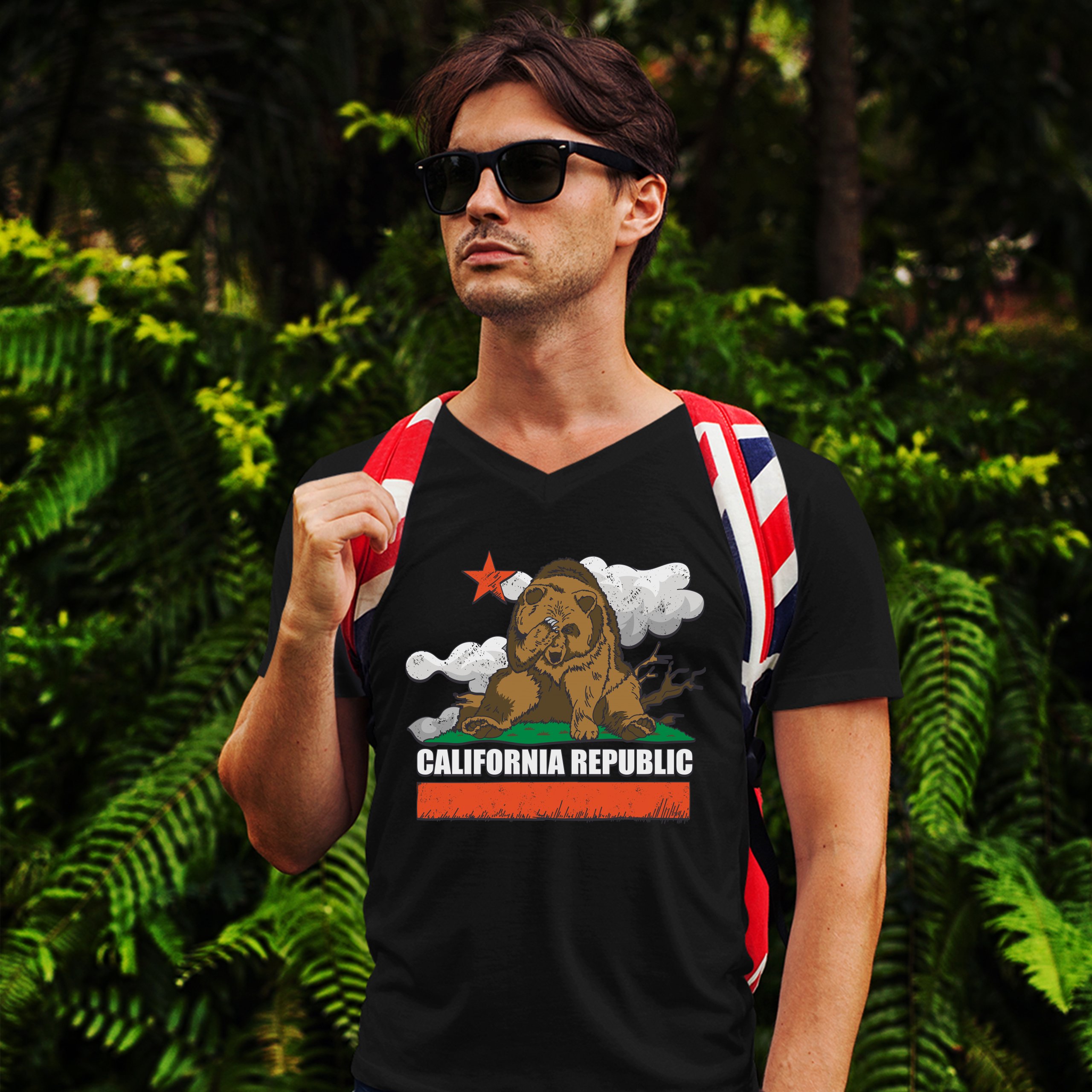 ALTRA Maglietta California Bear Facepalm collo a V The Great California Exodus