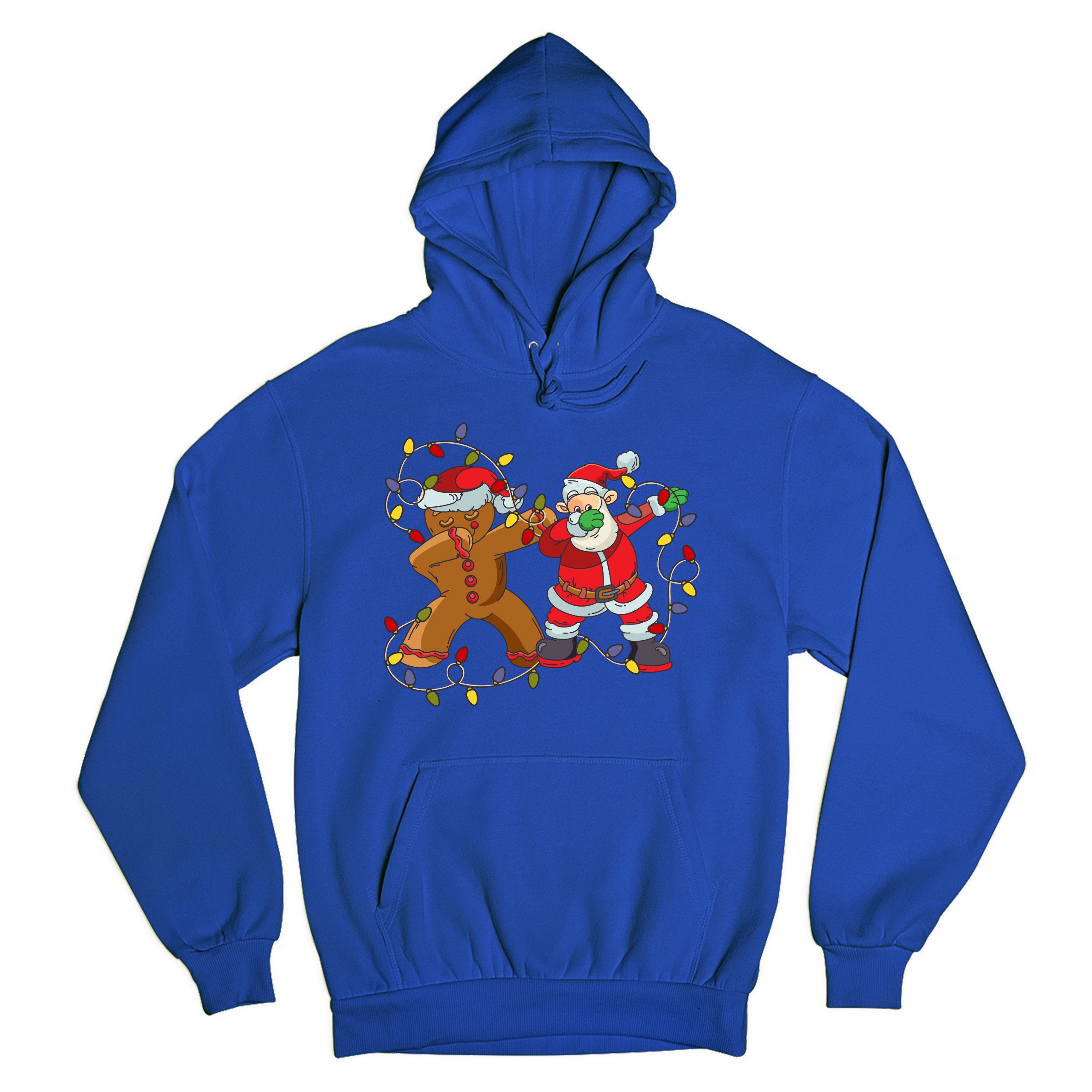 Gingerbread Man and Santa Claus Dab Dance Sweatshirt Merry Christmas Hoodie - Picture 27 of 36