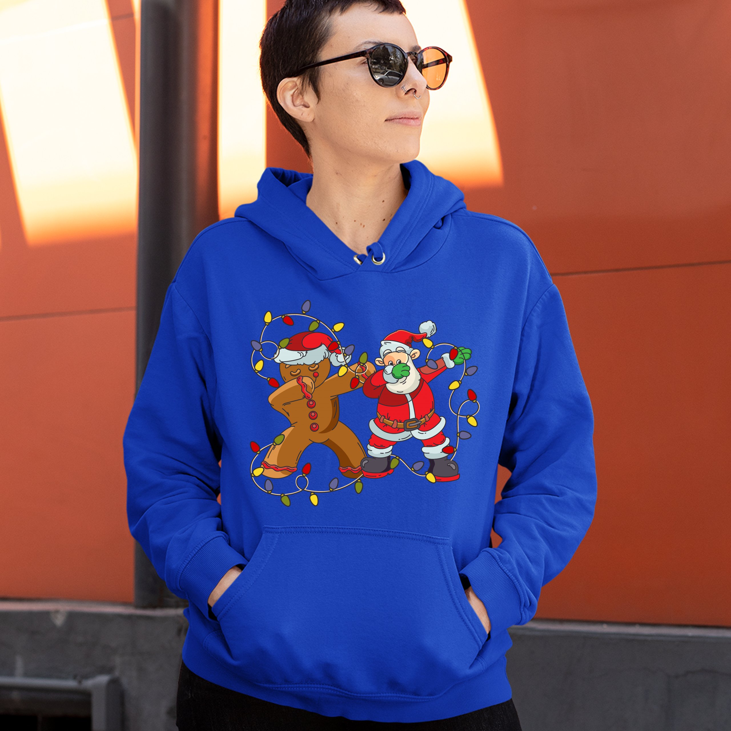 Gingerbread Man and Santa Claus Dab Dance Sweatshirt Merry Christmas Hoodie - Picture 31 of 36
