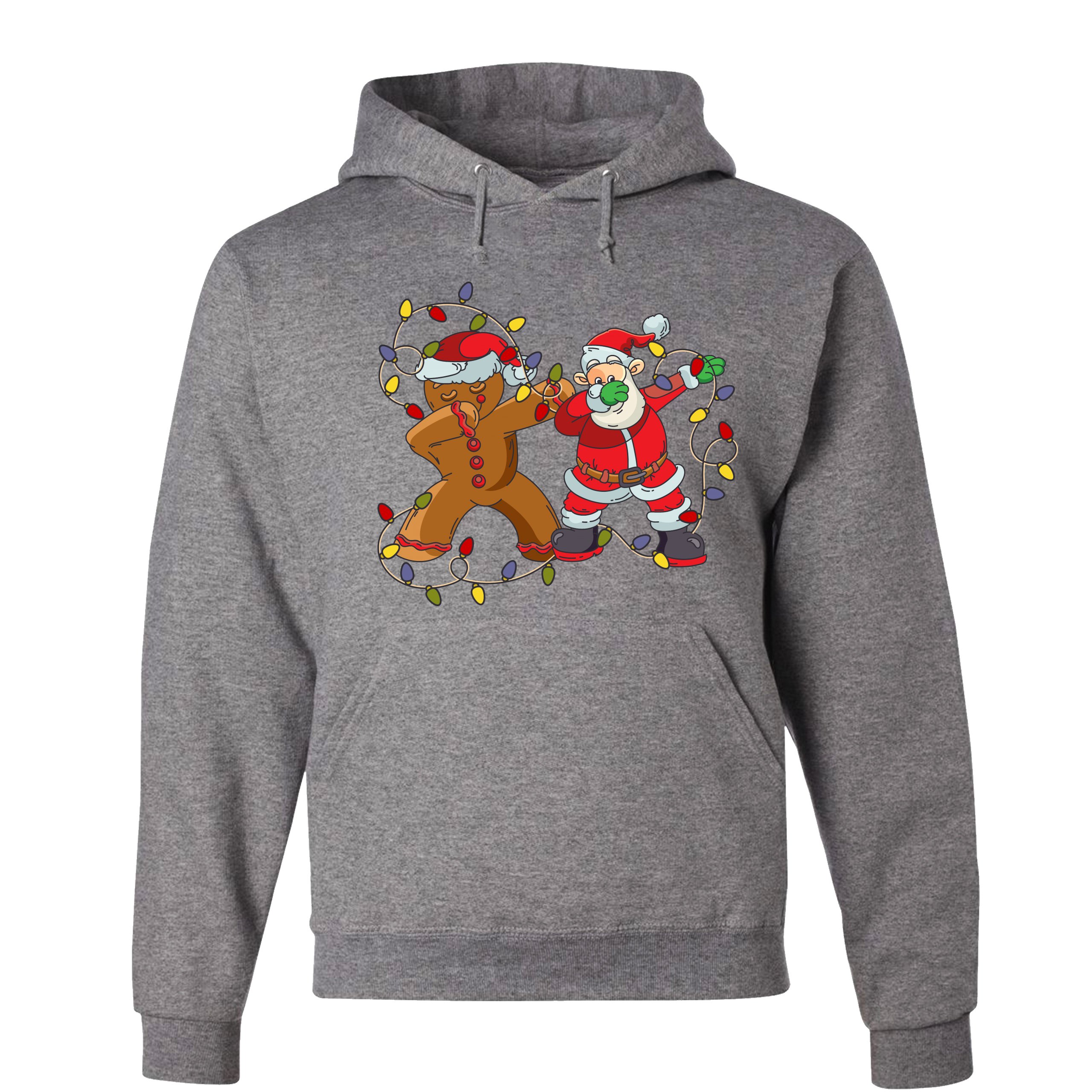 Gingerbread Man and Santa Claus Dab Dance Sweatshirt Merry Christmas Hoodie - Picture 8 of 36