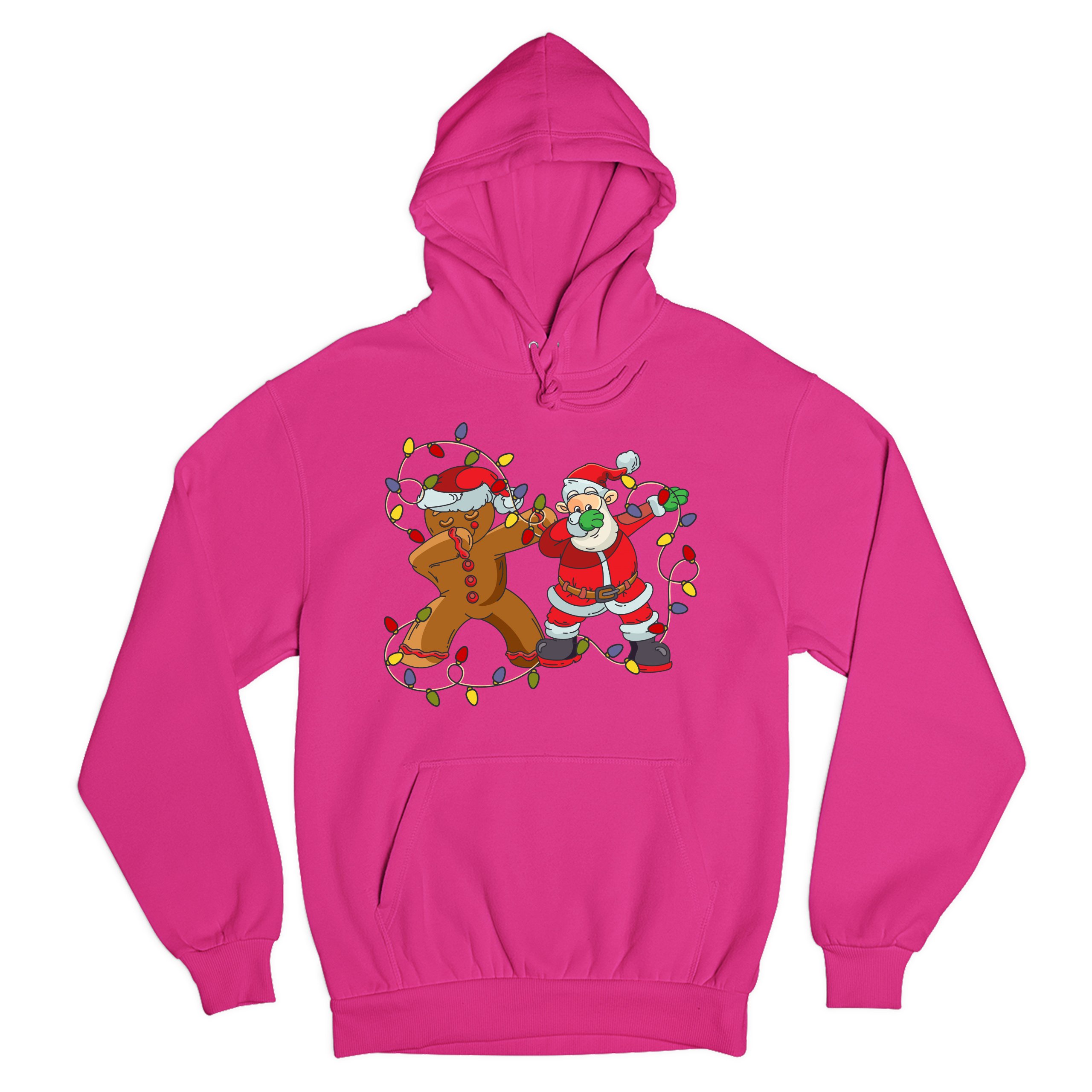 Gingerbread Man and Santa Claus Dab Dance Sweatshirt Merry Christmas Hoodie - Picture 32 of 36