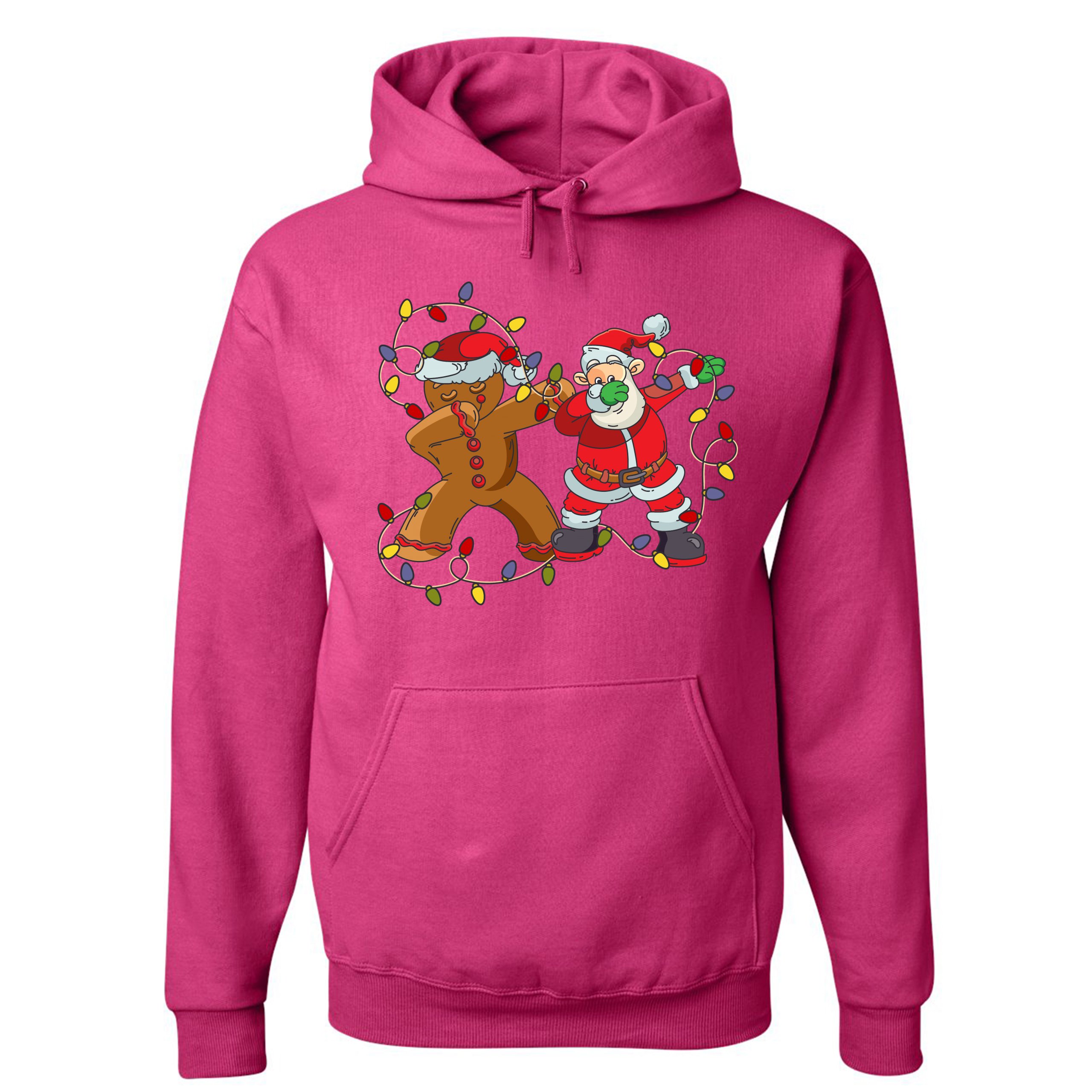 Gingerbread Man and Santa Claus Dab Dance Sweatshirt Merry Christmas Hoodie - Picture 33 of 36