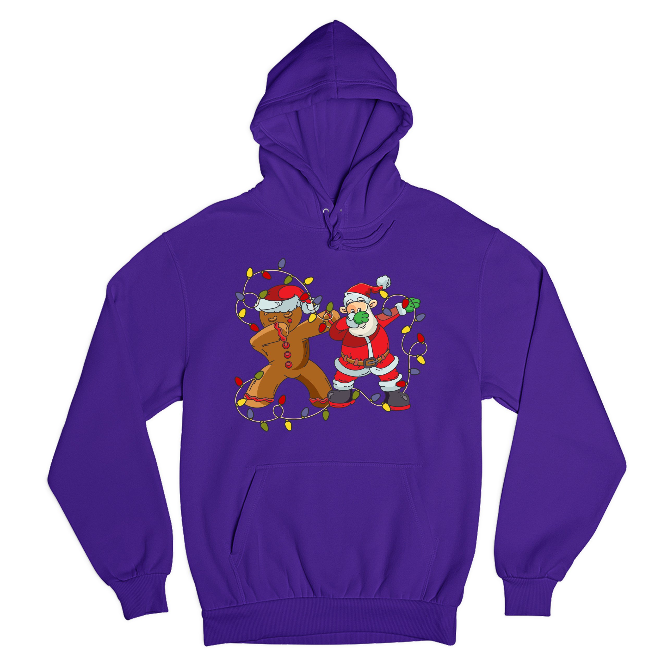 Gingerbread Man and Santa Claus Dab Dance Sweatshirt Merry Christmas Hoodie - Picture 12 of 36