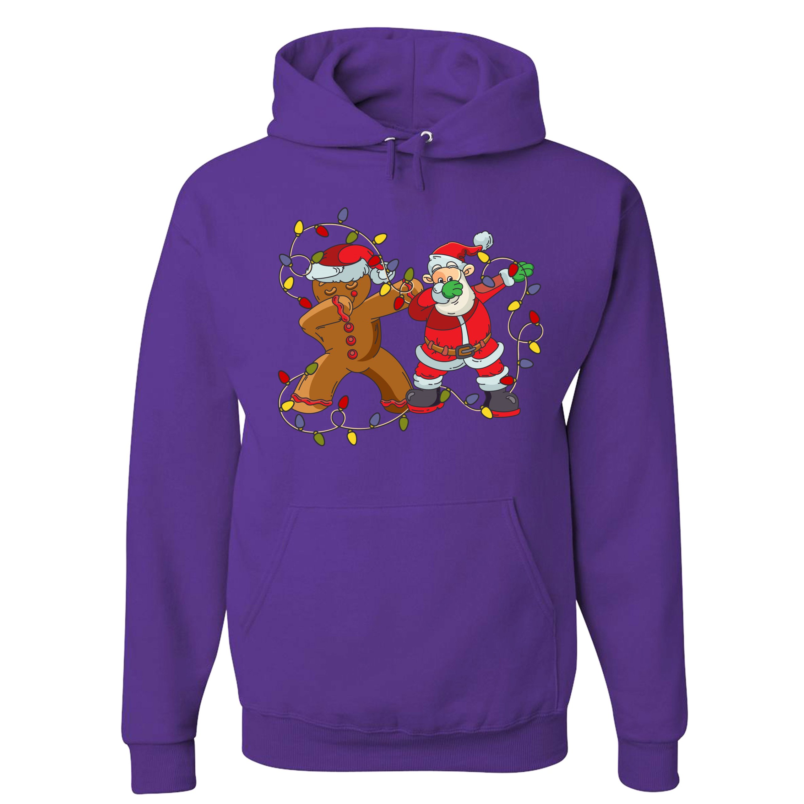 Gingerbread Man and Santa Claus Dab Dance Sweatshirt Merry Christmas Hoodie - Picture 13 of 36
