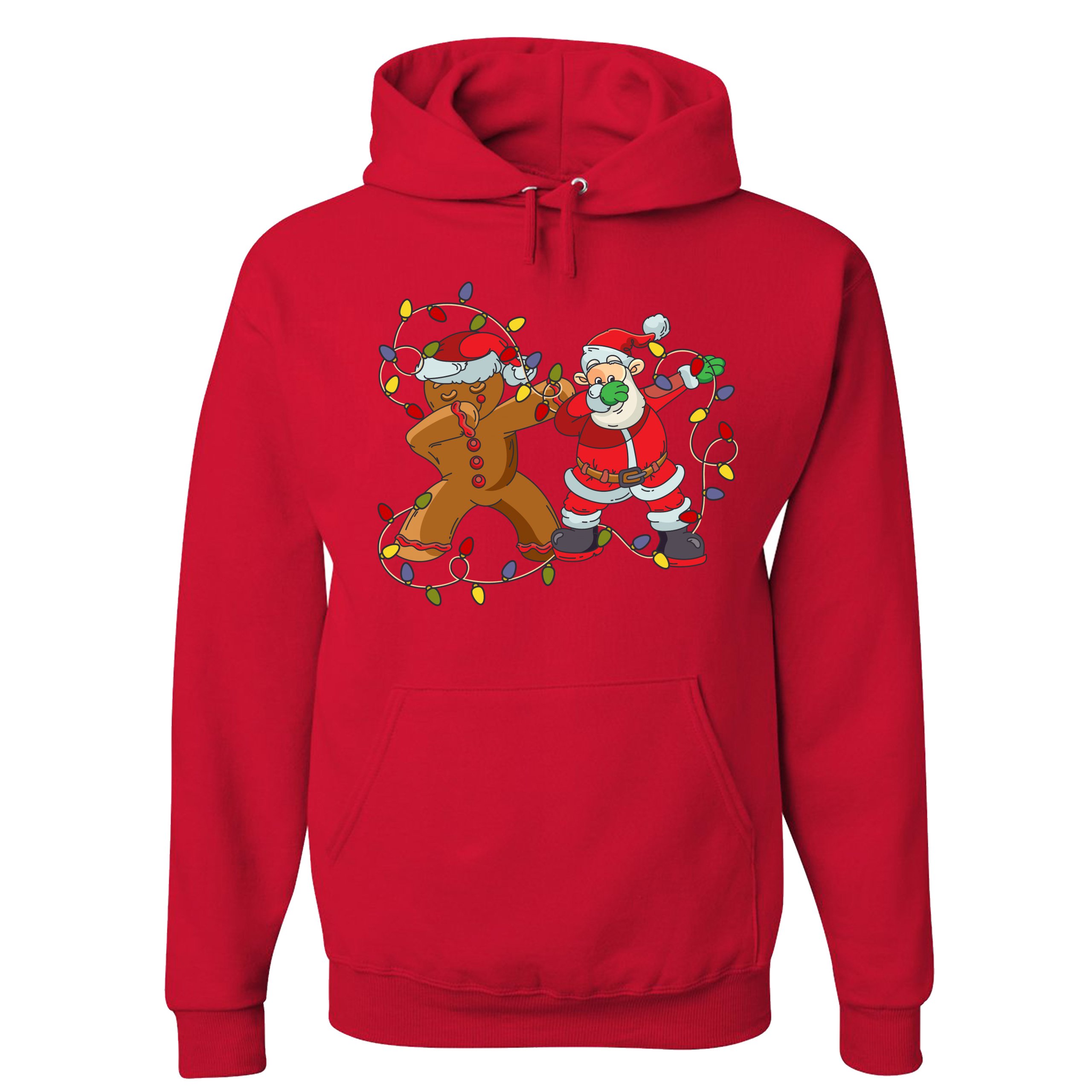 Gingerbread Man and Santa Claus Dab Dance Sweatshirt Merry Christmas Hoodie - Picture 18 of 36