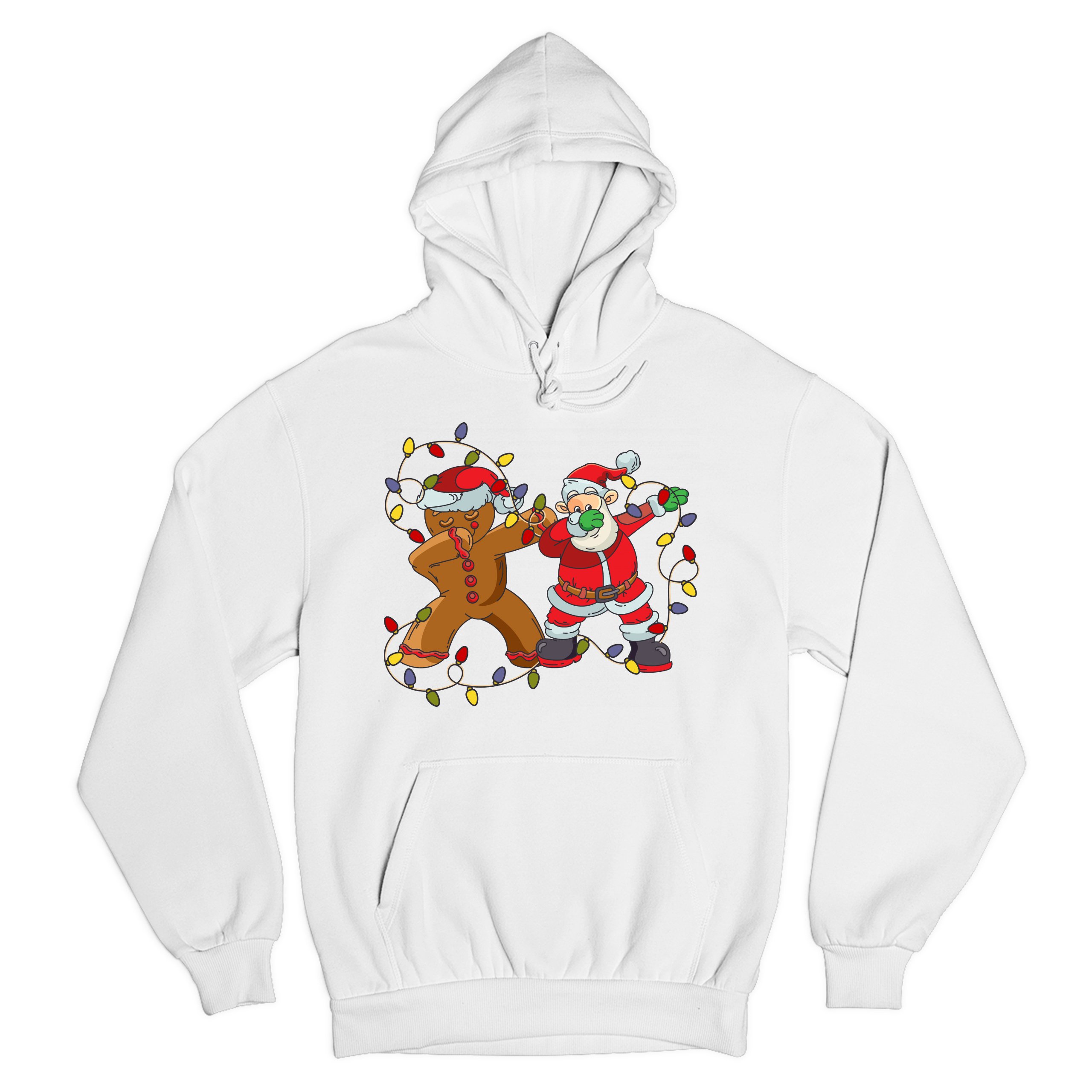 Gingerbread Man and Santa Claus Dab Dance Sweatshirt Merry Christmas Hoodie - Picture 22 of 36