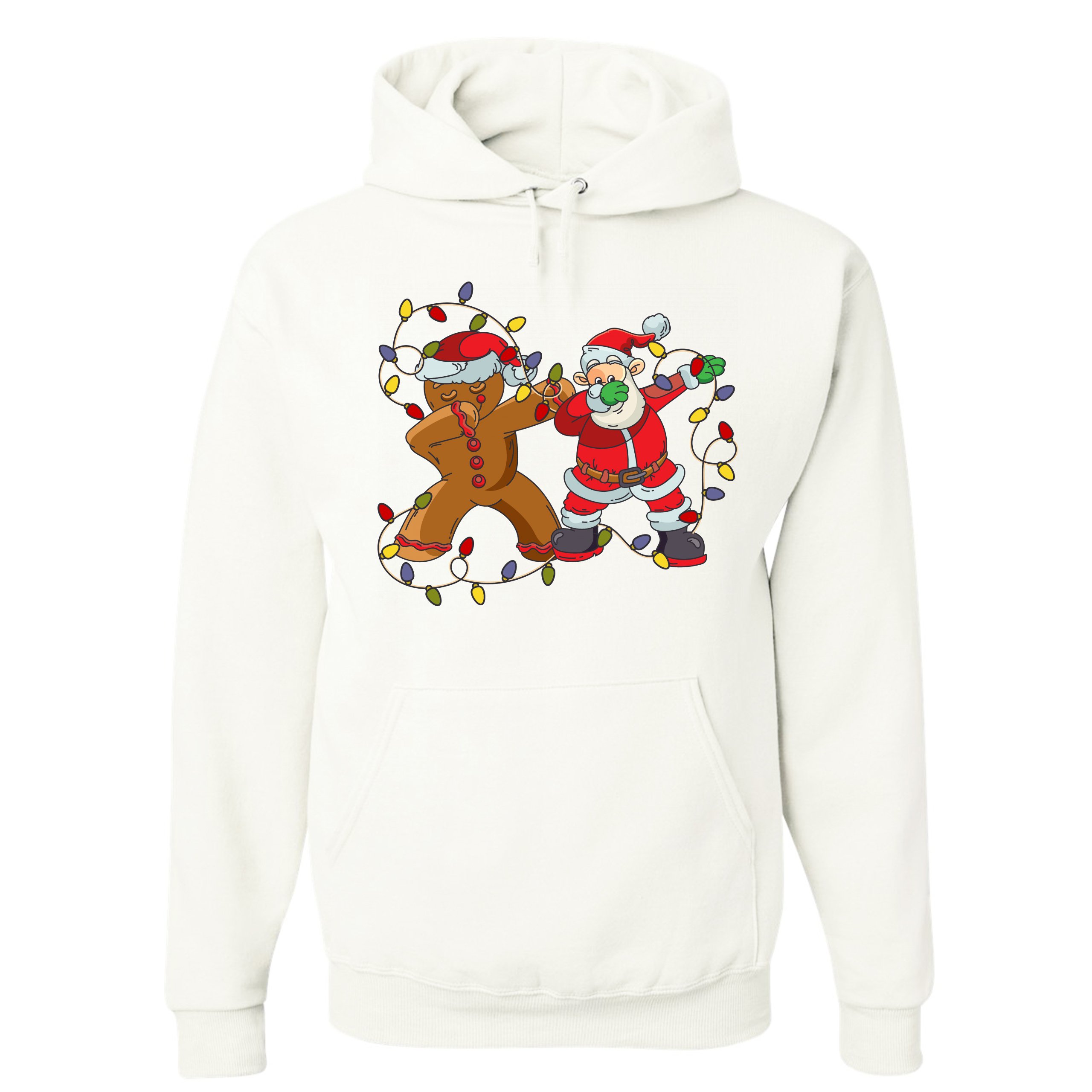 Gingerbread Man and Santa Claus Dab Dance Sweatshirt Merry Christmas Hoodie - Picture 23 of 36