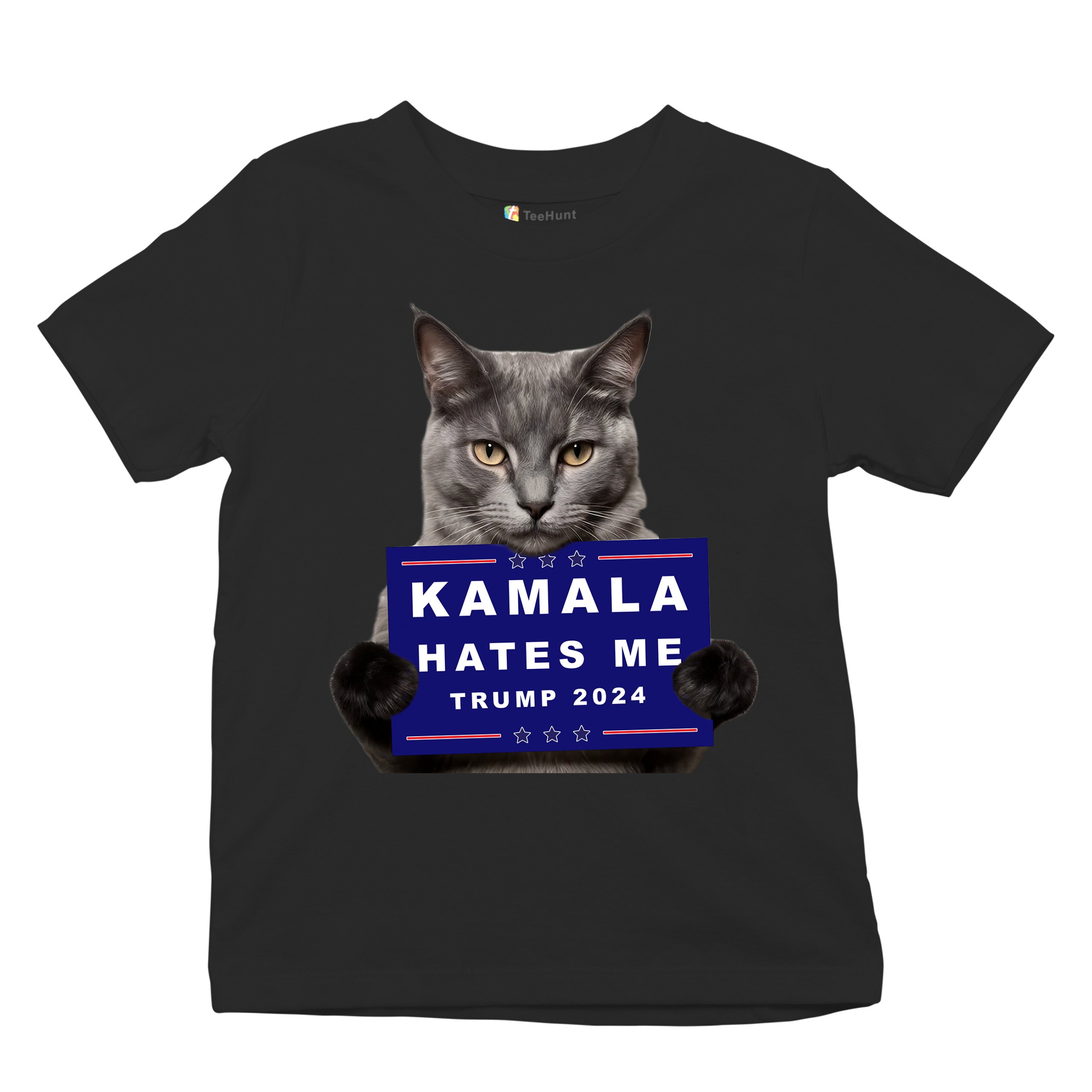 Kamala Hates Me Trump 2024 Youth T-shirt Funny Cat Republican Pet MAGA Kids - Picture 6 of 50