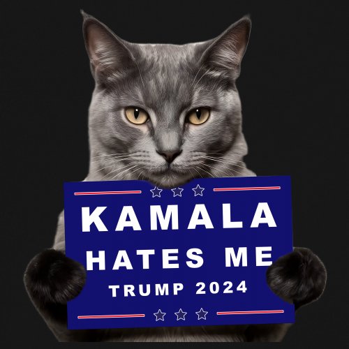 Kamala Hates Me Trump 2024 Youth T-shirt Funny Cat Republican Pet MAGA Kids - Picture 4 of 50