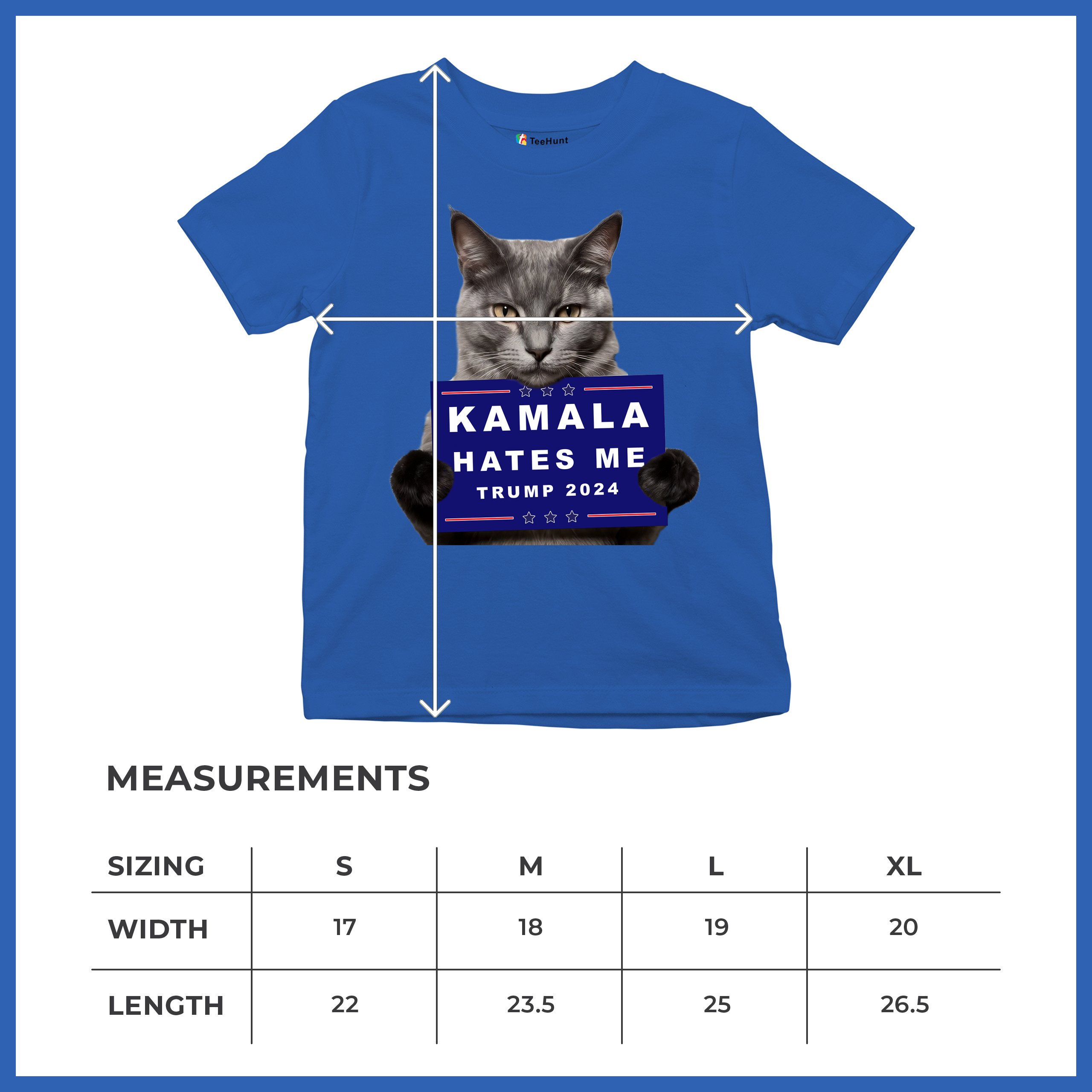 Kamala Hates Me Trump 2024 Youth T-shirt Funny Cat Republican Pet MAGA Kids - Picture 43 of 50