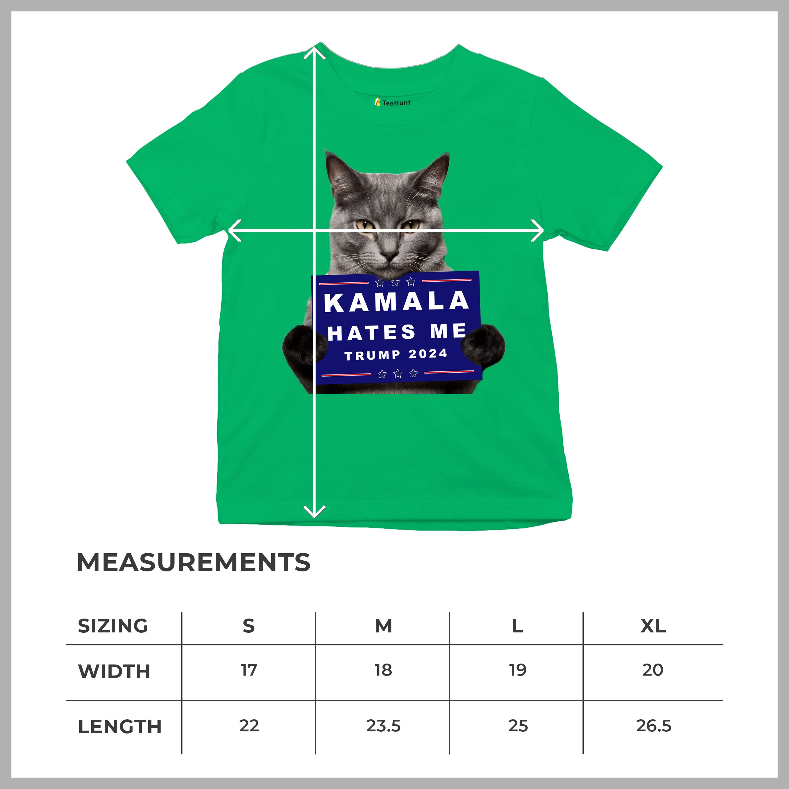 Kamala Hates Me Trump 2024 Youth T-shirt Funny Cat Republican Pet MAGA Kids - Picture 36 of 50