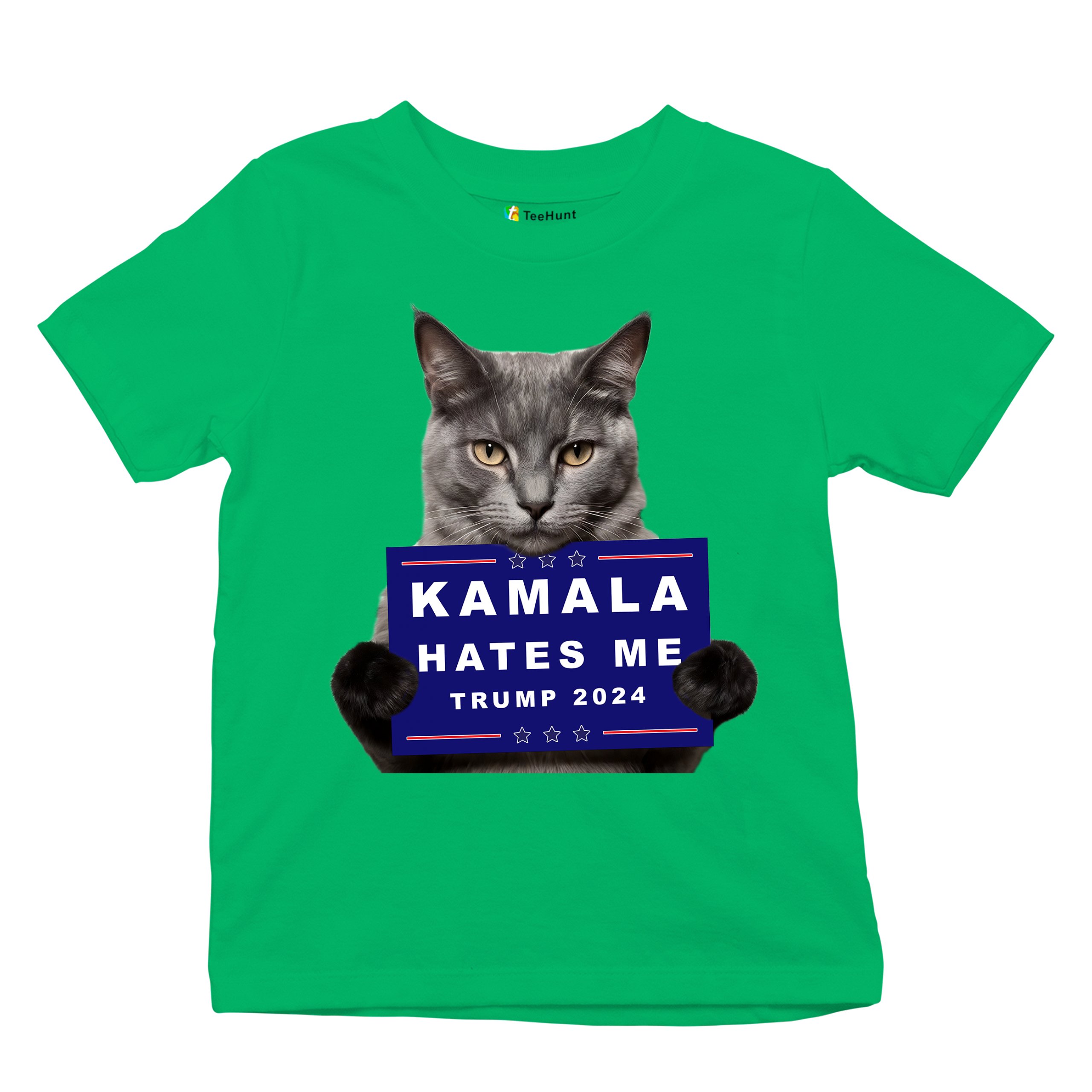 Kamala Hates Me Trump 2024 Youth T-shirt Funny Cat Republican Pet MAGA Kids - Picture 34 of 50
