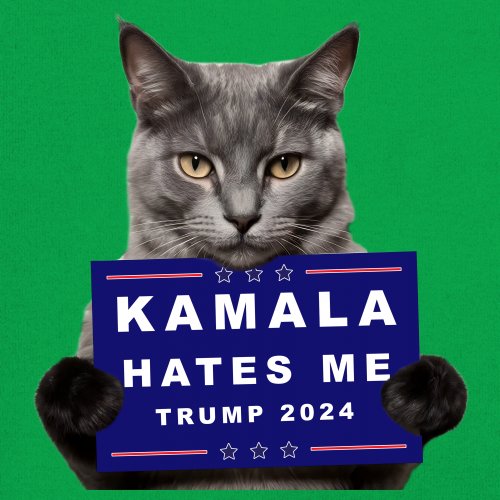 Kamala Hates Me Trump 2024 Youth T-shirt Funny Cat Republican Pet MAGA Kids - Picture 32 of 50