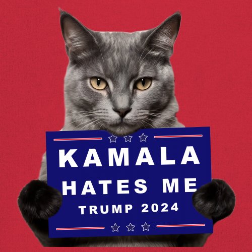 Kamala Hates Me Trump 2024 Youth T-shirt Funny Cat Republican Pet MAGA Kids - Picture 18 of 50