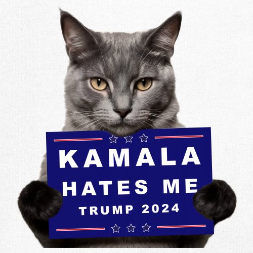 Kamala Hates Me Trump 2024 Youth T-shirt Funny Cat Republican Pet MAGA Kids - Picture 25 of 50