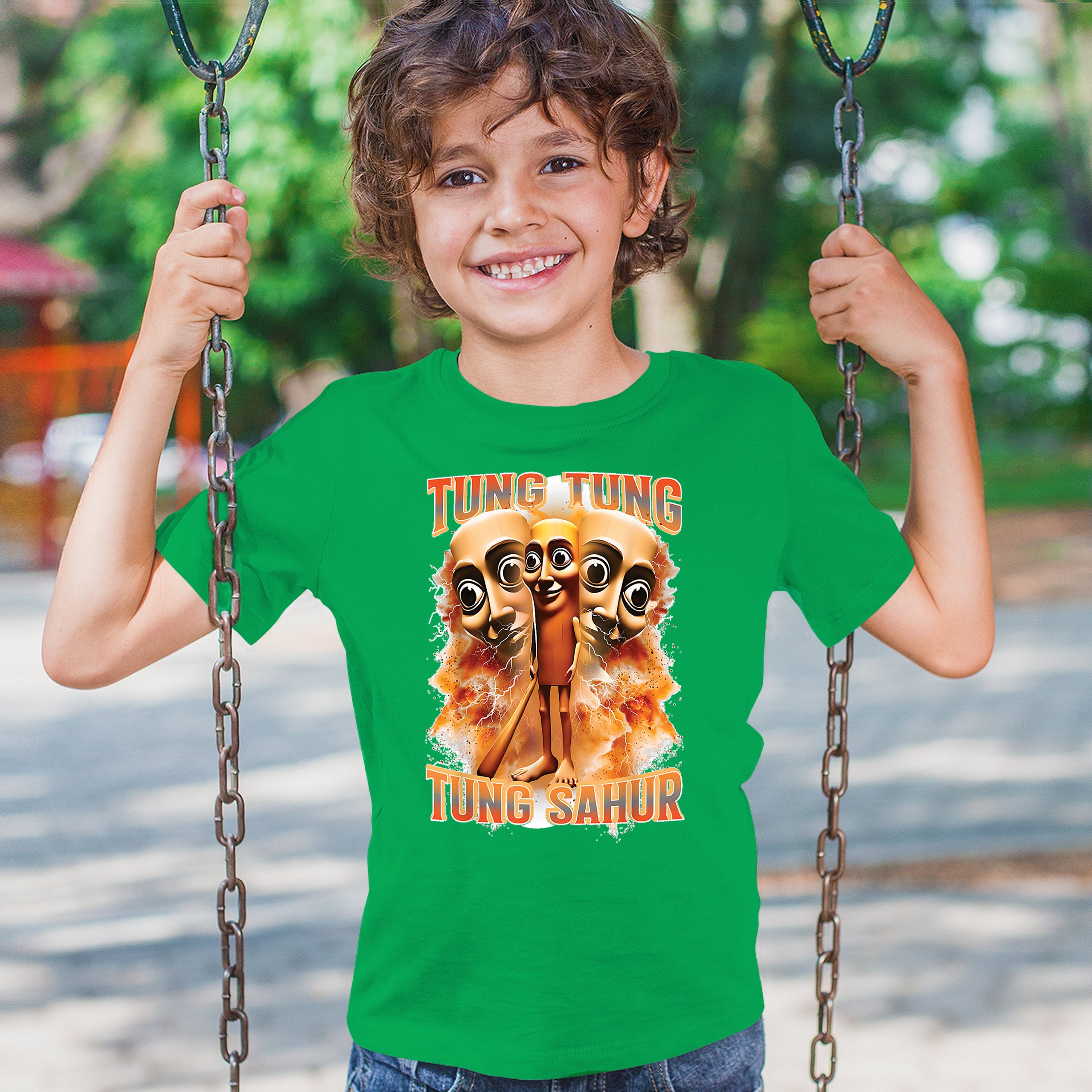 Tung Tung Tung Sahur Youth T-shirt Funny Italian Brainrot Meme VIbe Kids - Picture 33 of 50