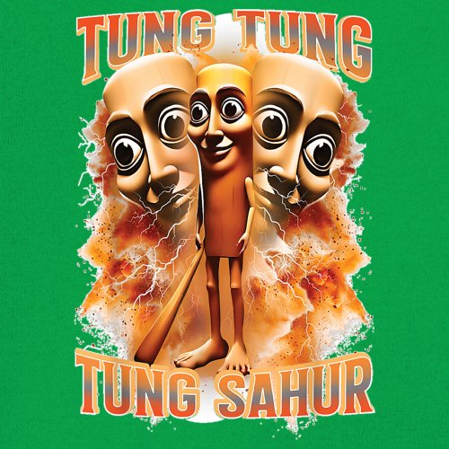 Tung Tung Tung Sahur Youth T-shirt Funny Italian Brainrot Meme VIbe Kids - Picture 32 of 50