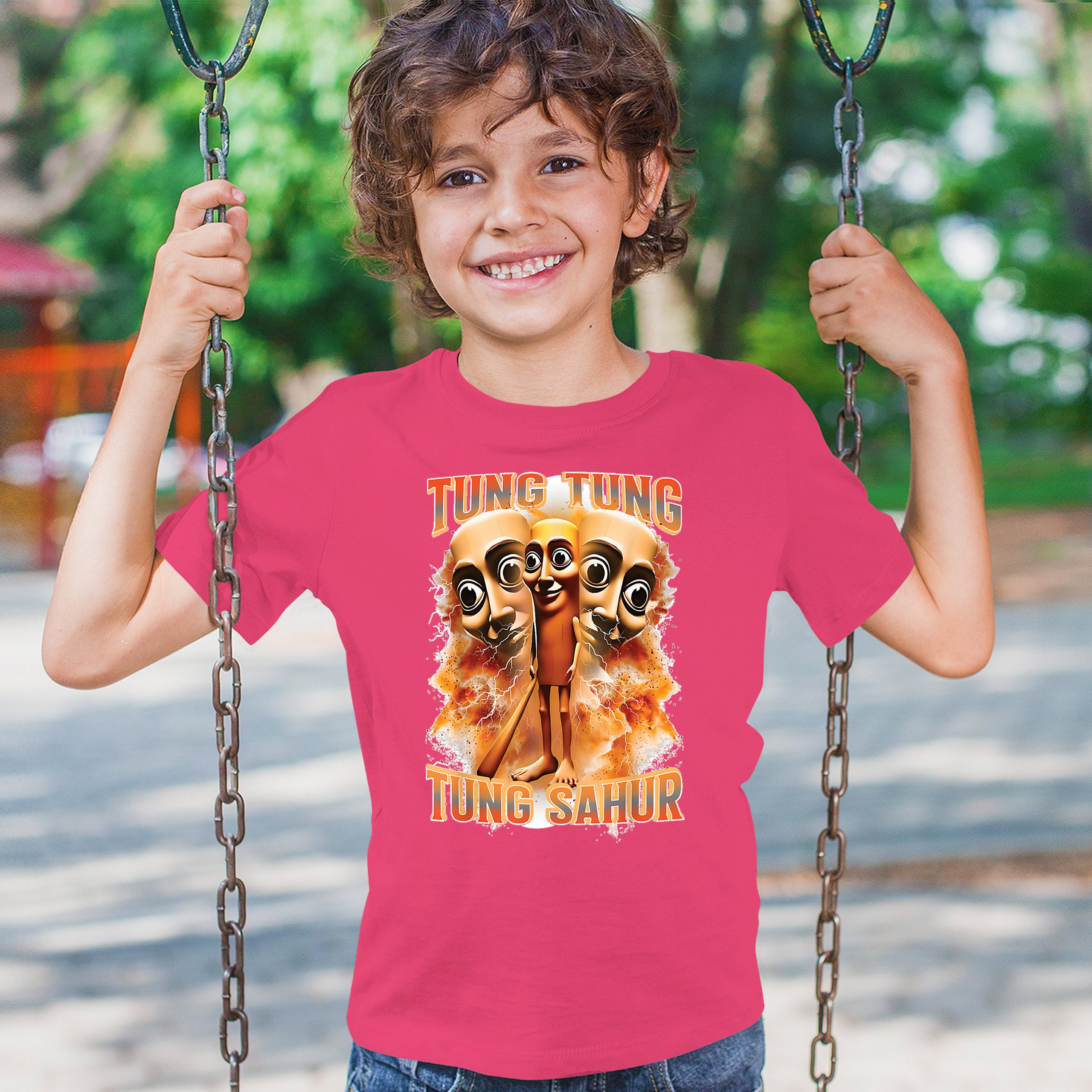 Tung Tung Tung Sahur Youth T-shirt Funny Italian Brainrot Meme VIbe Kids - Picture 47 of 50