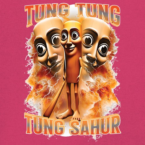 Tung Tung Tung Sahur Youth T-shirt Funny Italian Brainrot Meme VIbe Kids - Picture 46 of 50