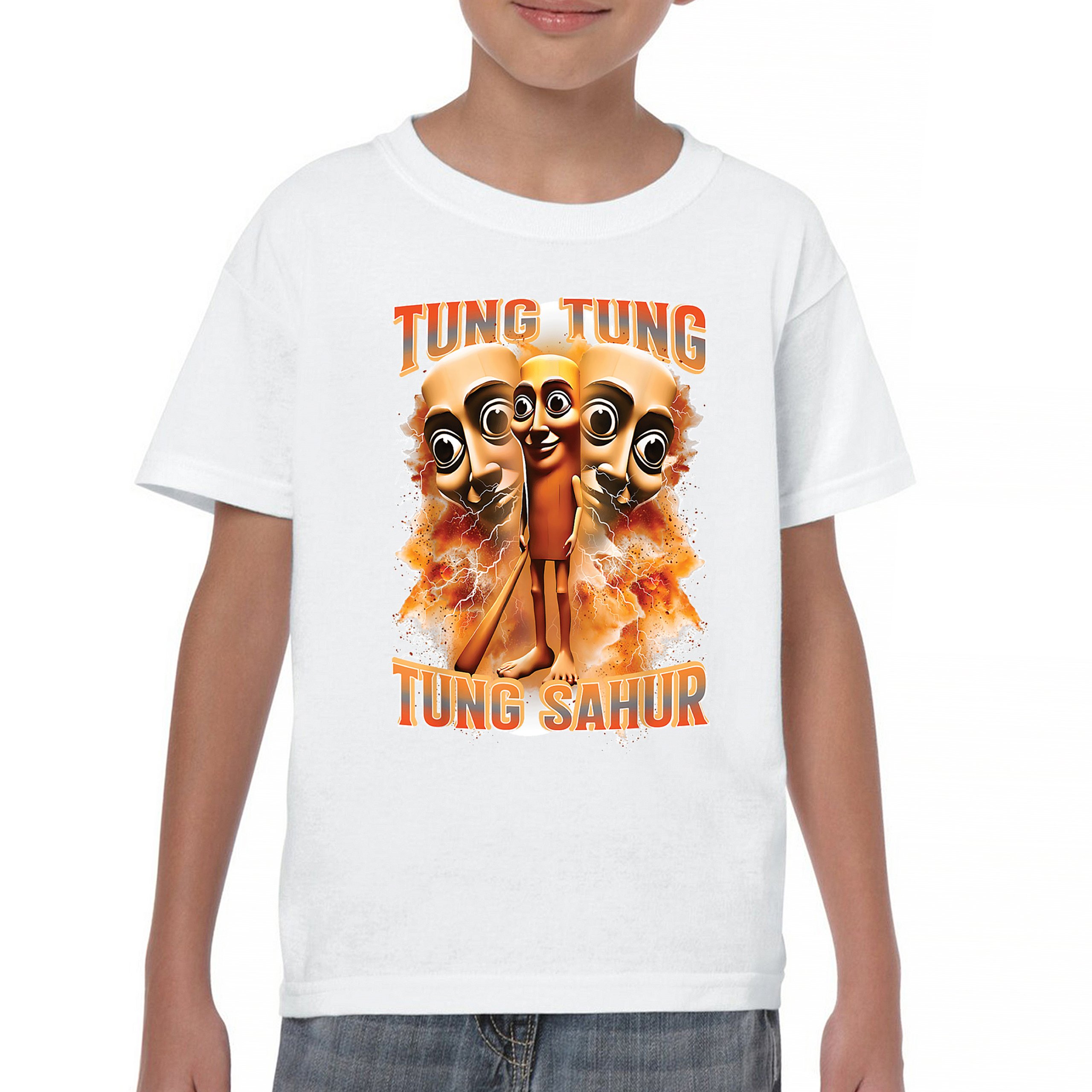 Tung Tung Tung Sahur Youth T-shirt Funny Italian Brainrot Meme VIbe Kids - Picture 23 of 50
