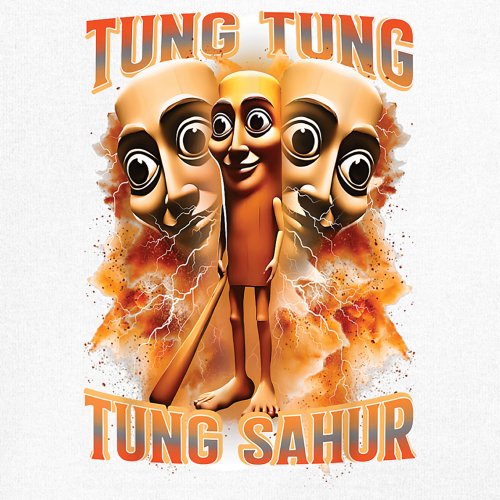 Tung Tung Tung Sahur Youth T-shirt Funny Italian Brainrot Meme VIbe Kids - Picture 25 of 50